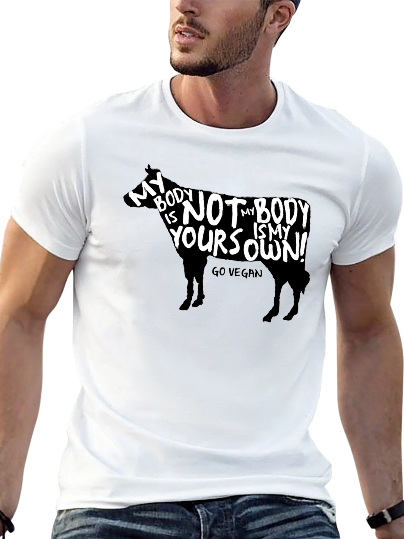 Vegan Cow T-Shirt - My Body Is My Own!