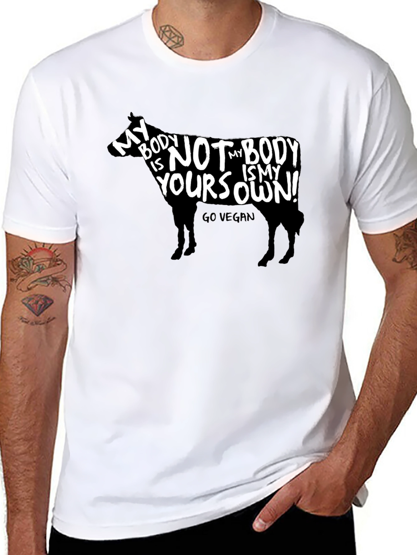 Vegan Cow T-Shirt - My Body Is My Own!