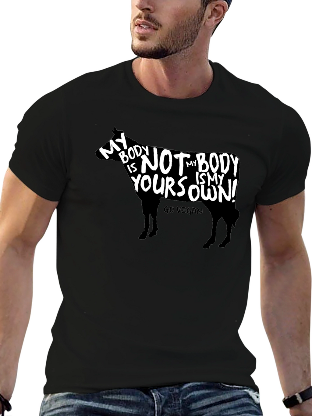 Vegan Cow T-Shirt - My Body Is My Own!
