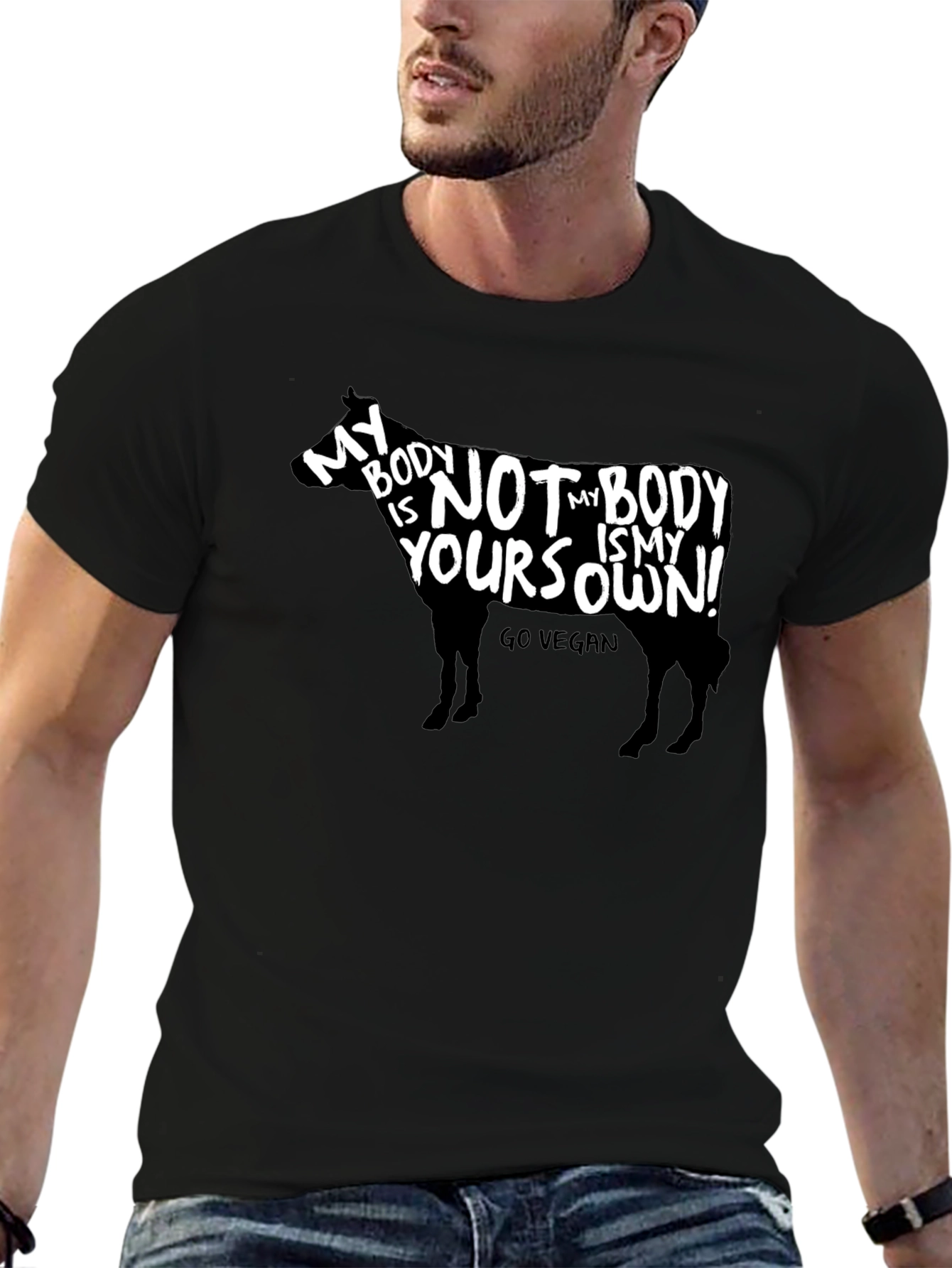Vegan Cow T-Shirt - My Body Is My Own!