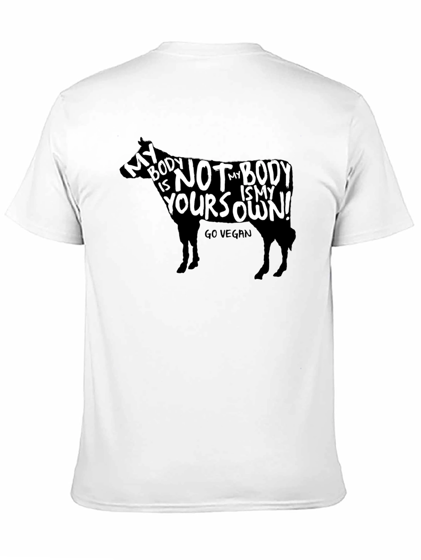 Vegan Cow T-Shirt - My Body Is My Own!