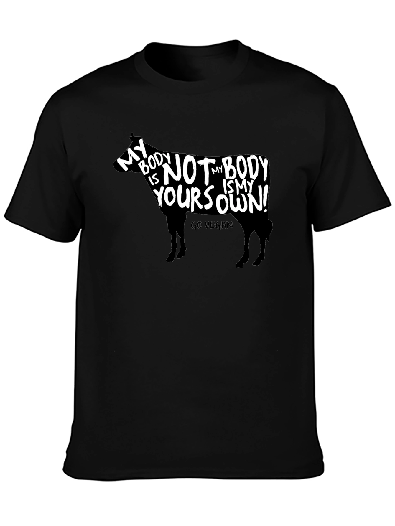 Vegan Cow T-Shirt - My Body Is My Own!