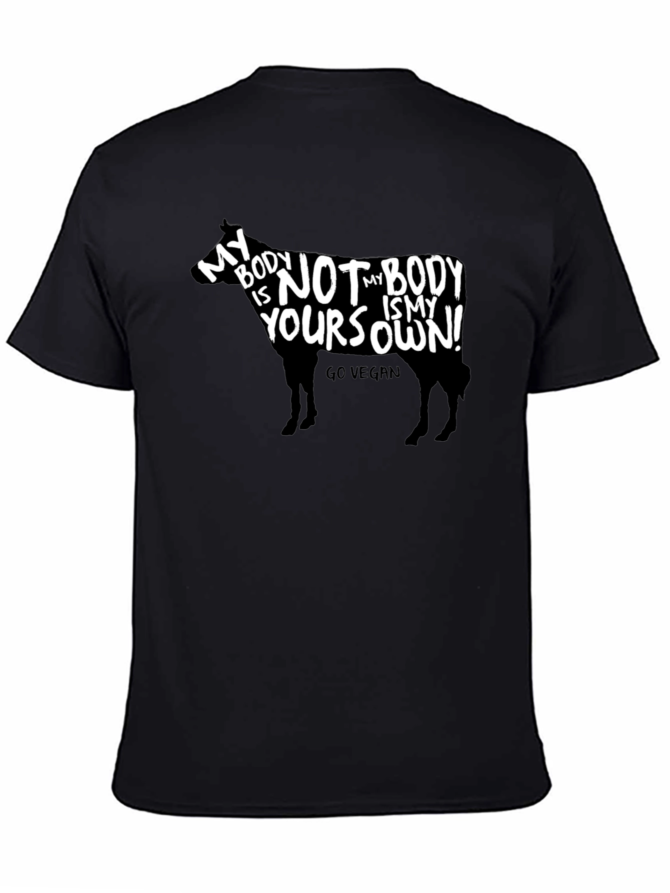 Vegan Cow T-Shirt - My Body Is My Own!