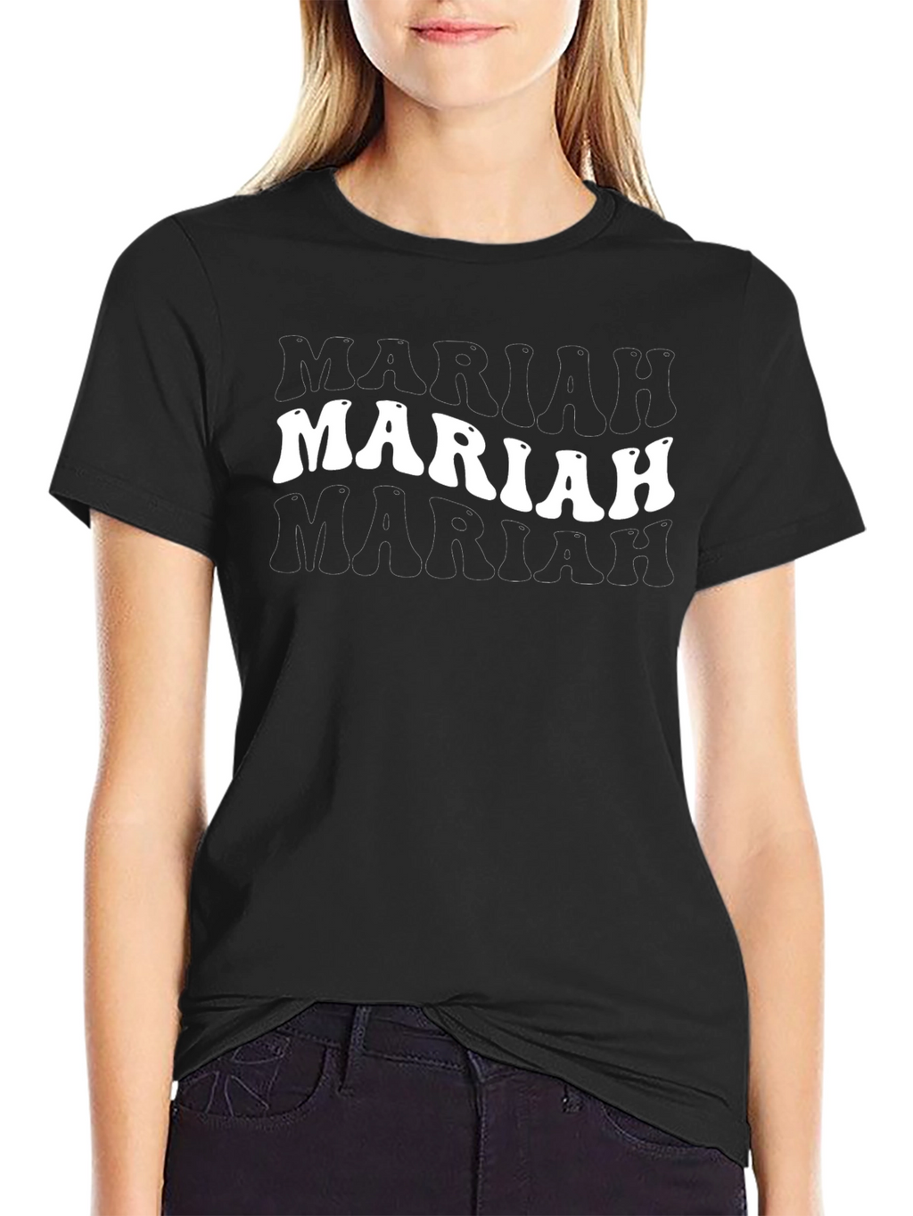 Mariah Retro Graphic Black T-Shirt