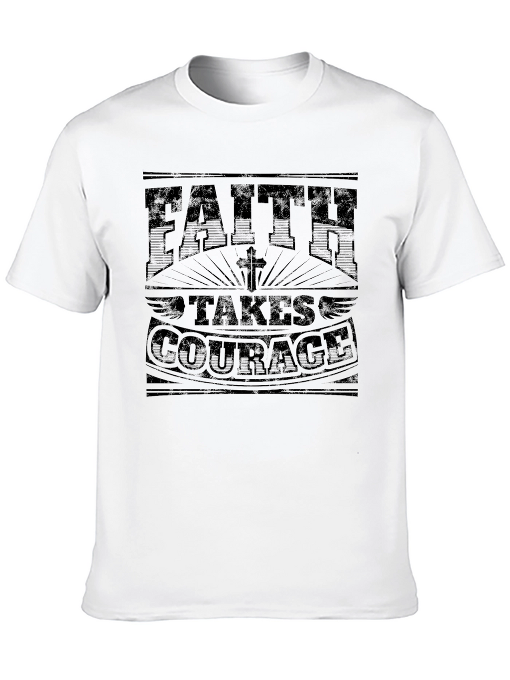 Faith Takes Courage Graphic Tee - Classic Black
