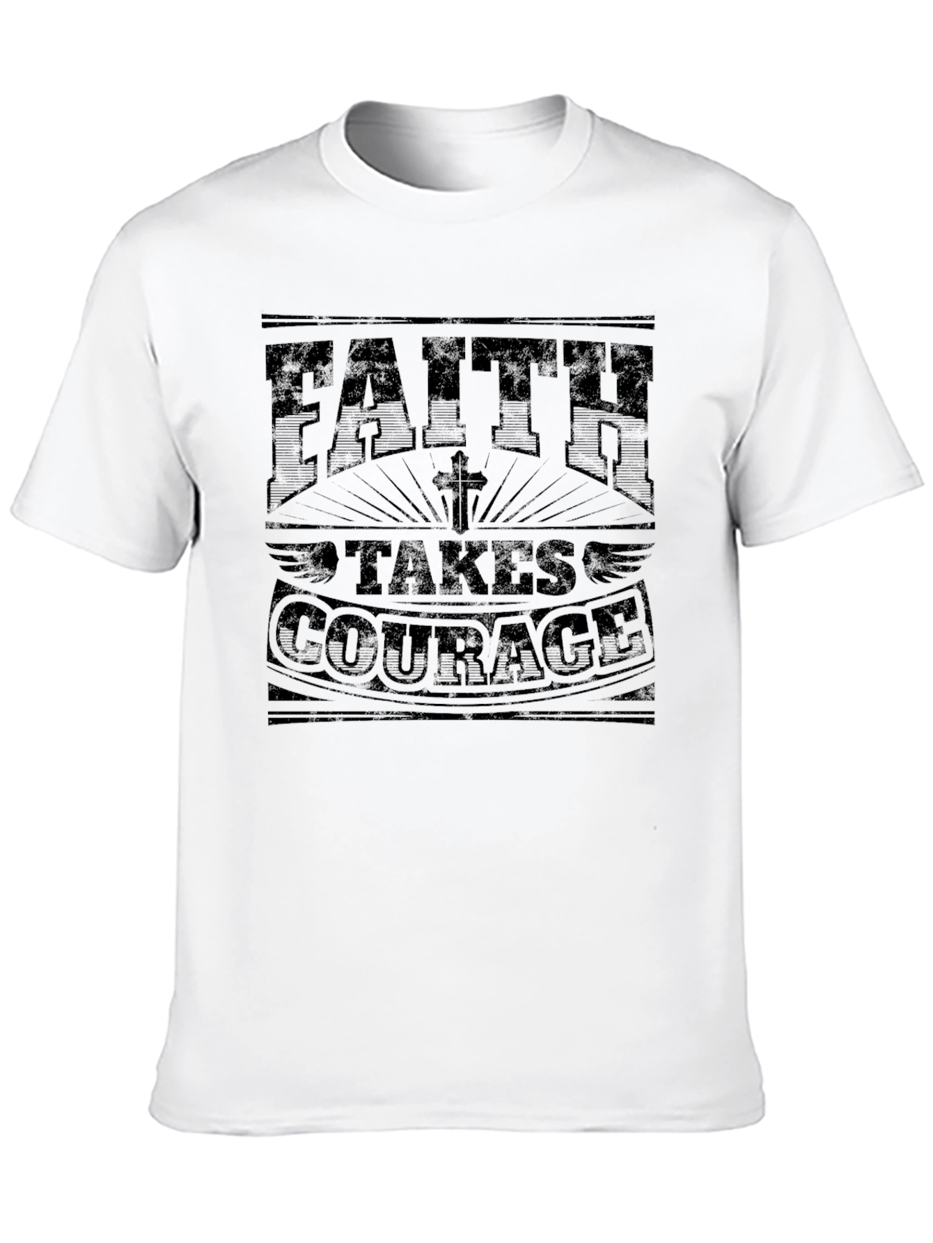 Faith Takes Courage Graphic Tee - Classic Black