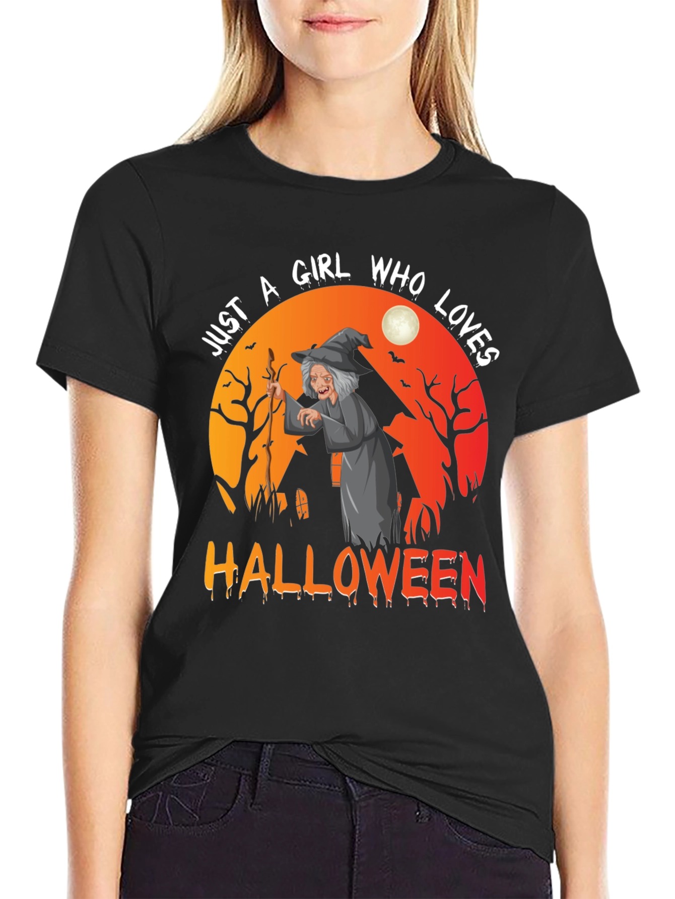 Halloween Witch T-Shirt - Just A Girl Who Loves Halloween