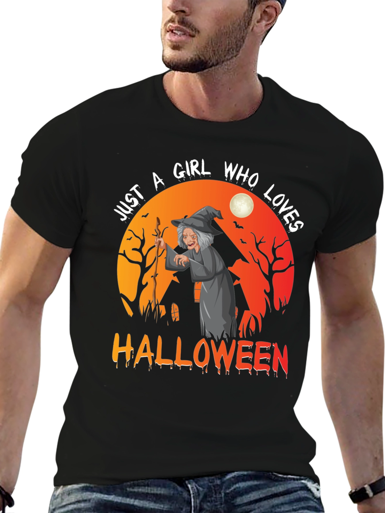 Halloween Witch T-Shirt - Just A Girl Who Loves Halloween