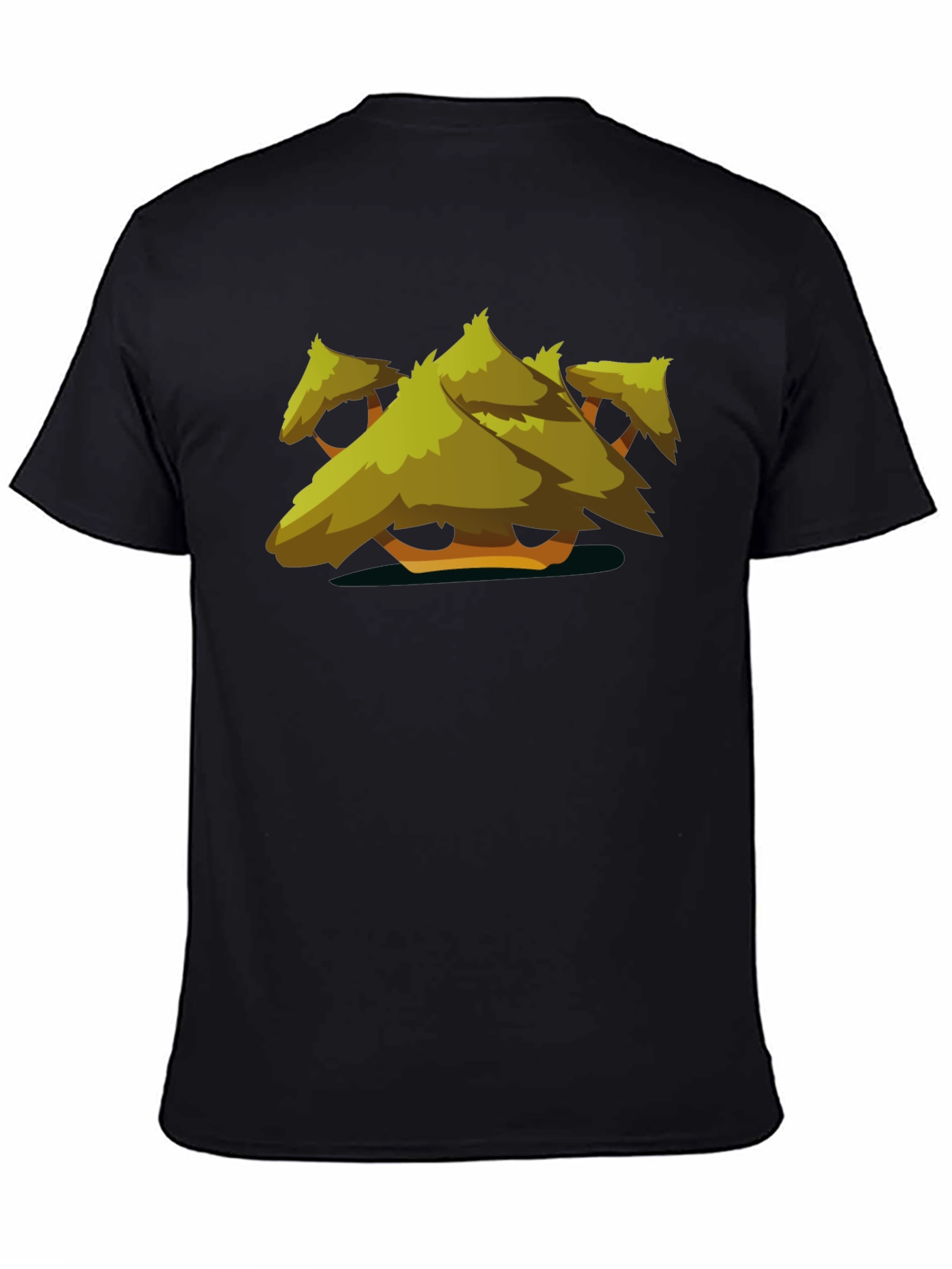 Stylized Tree Graphic Black T-Shirt