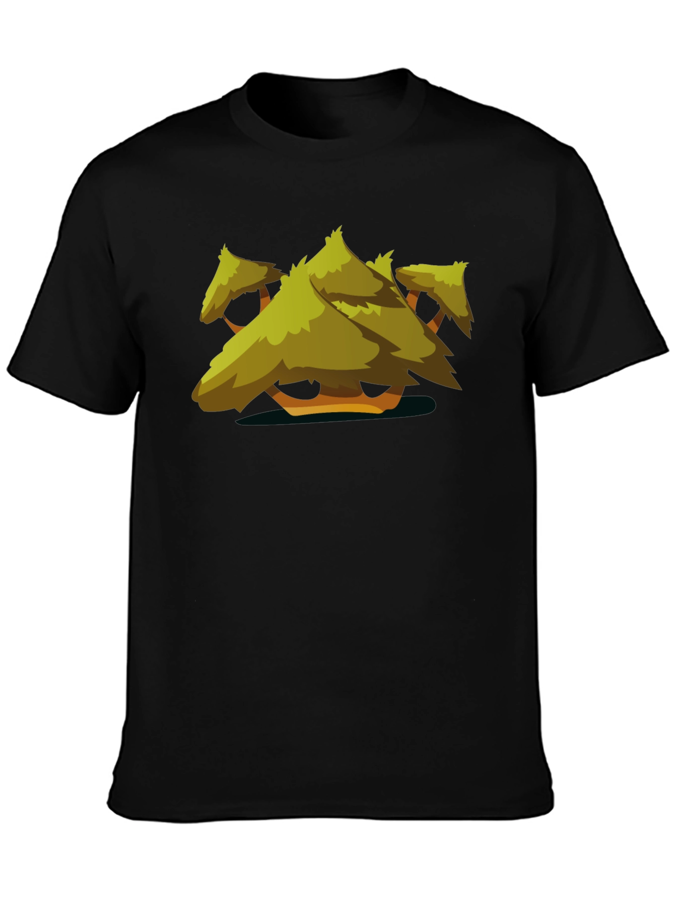 Stylized Tree Graphic Black T-Shirt