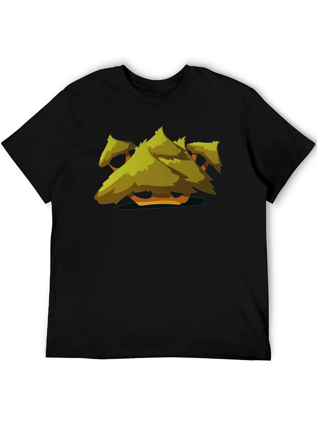 Stylized Tree Graphic Black T-Shirt