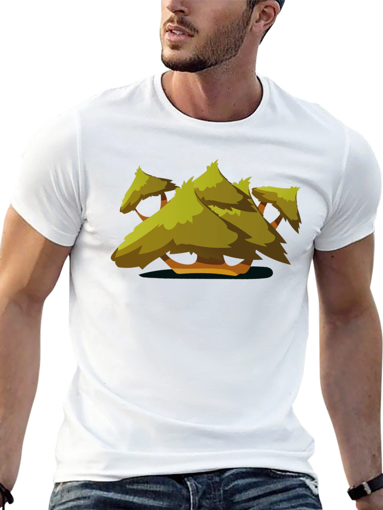 Stylized Tree Graphic Black T-Shirt