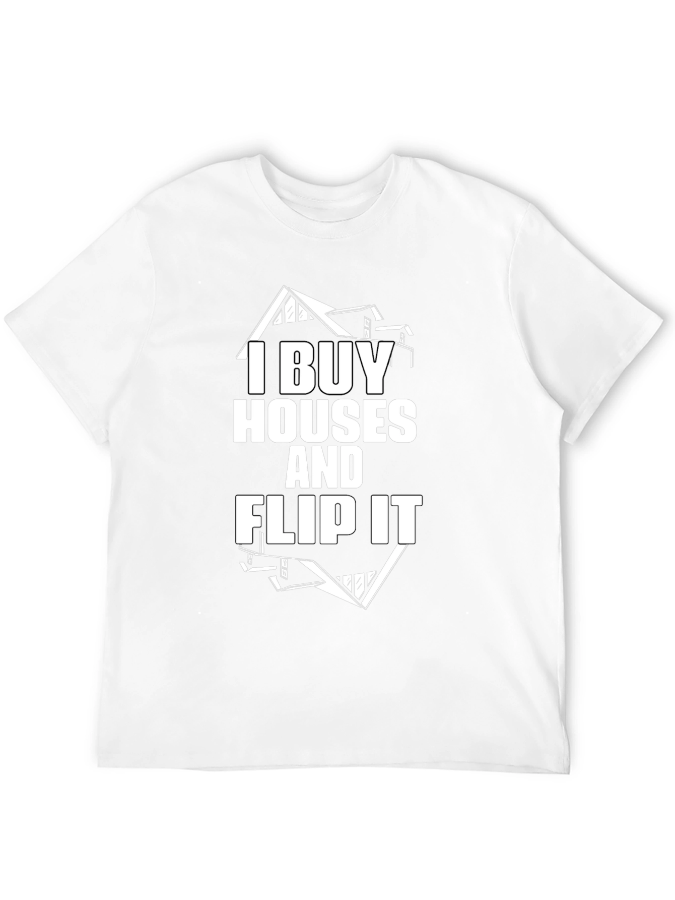 I Buy Houses and Flip It Black Graphic Tee