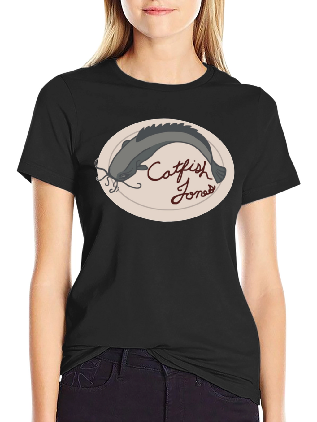 Catfish Jones Graphic Tee - Black Crew Neck T-Shirt