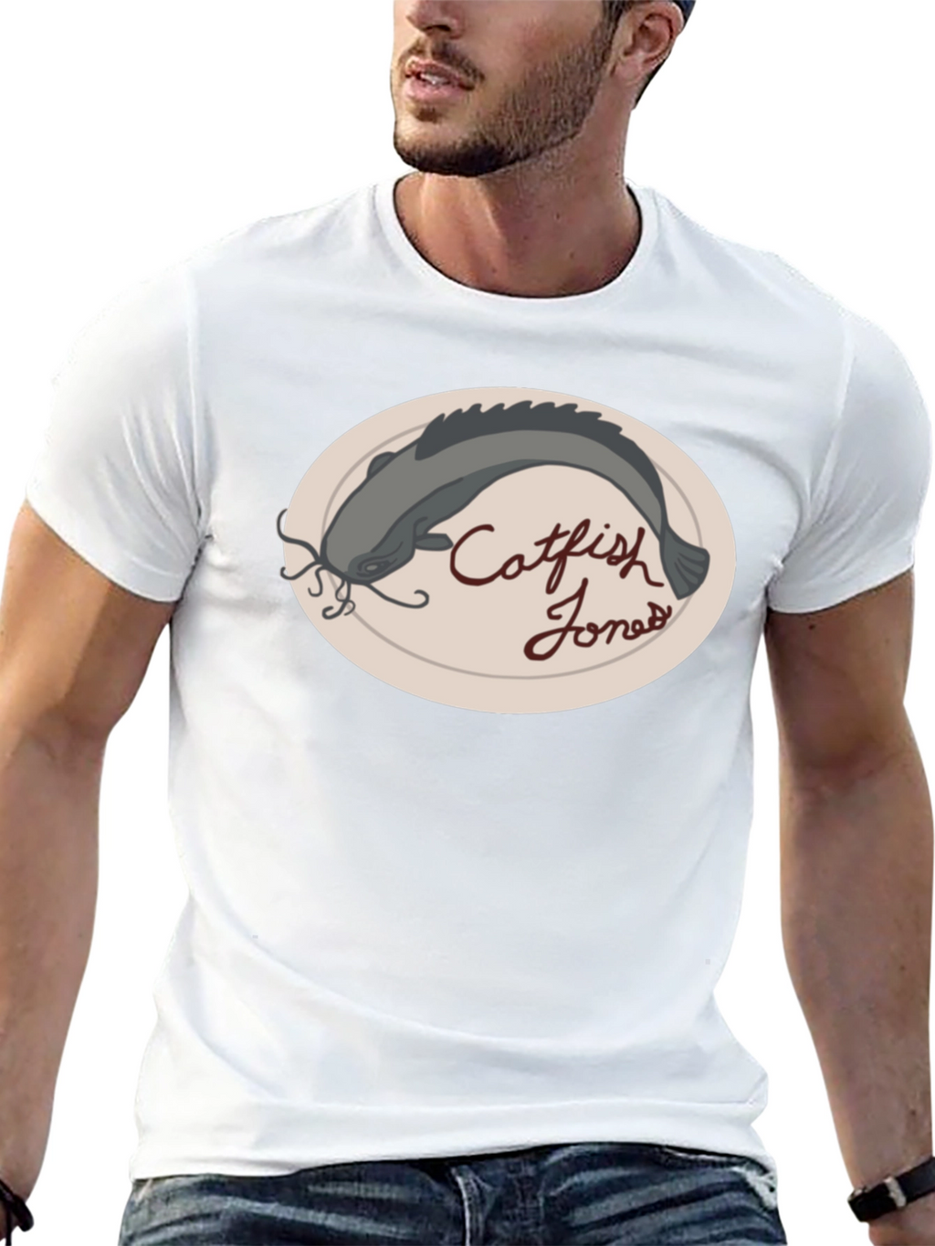 Catfish Jones Graphic Tee - Black Crew Neck T-Shirt