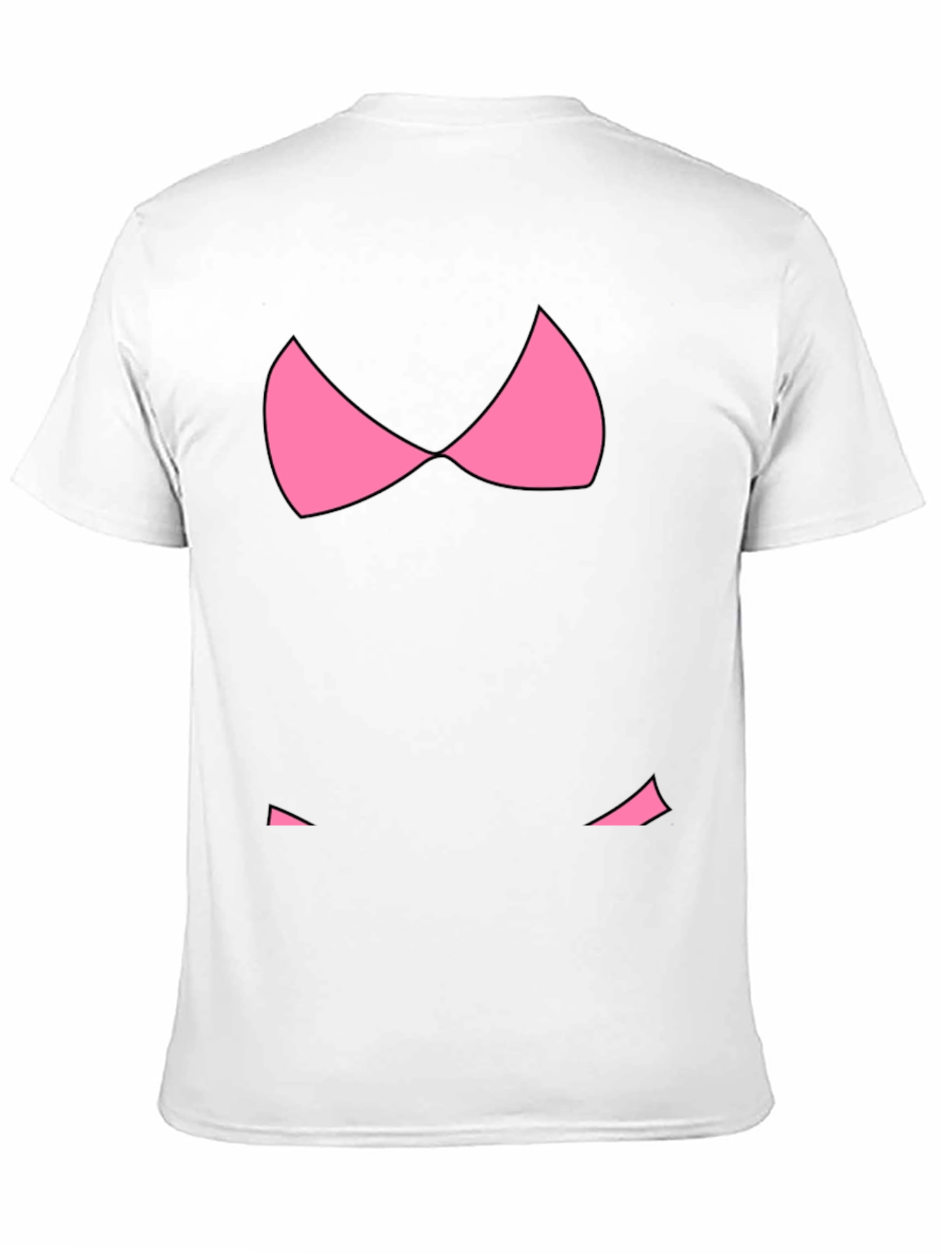 Funny Pink Bikini Top Graphic T-Shirt - Black