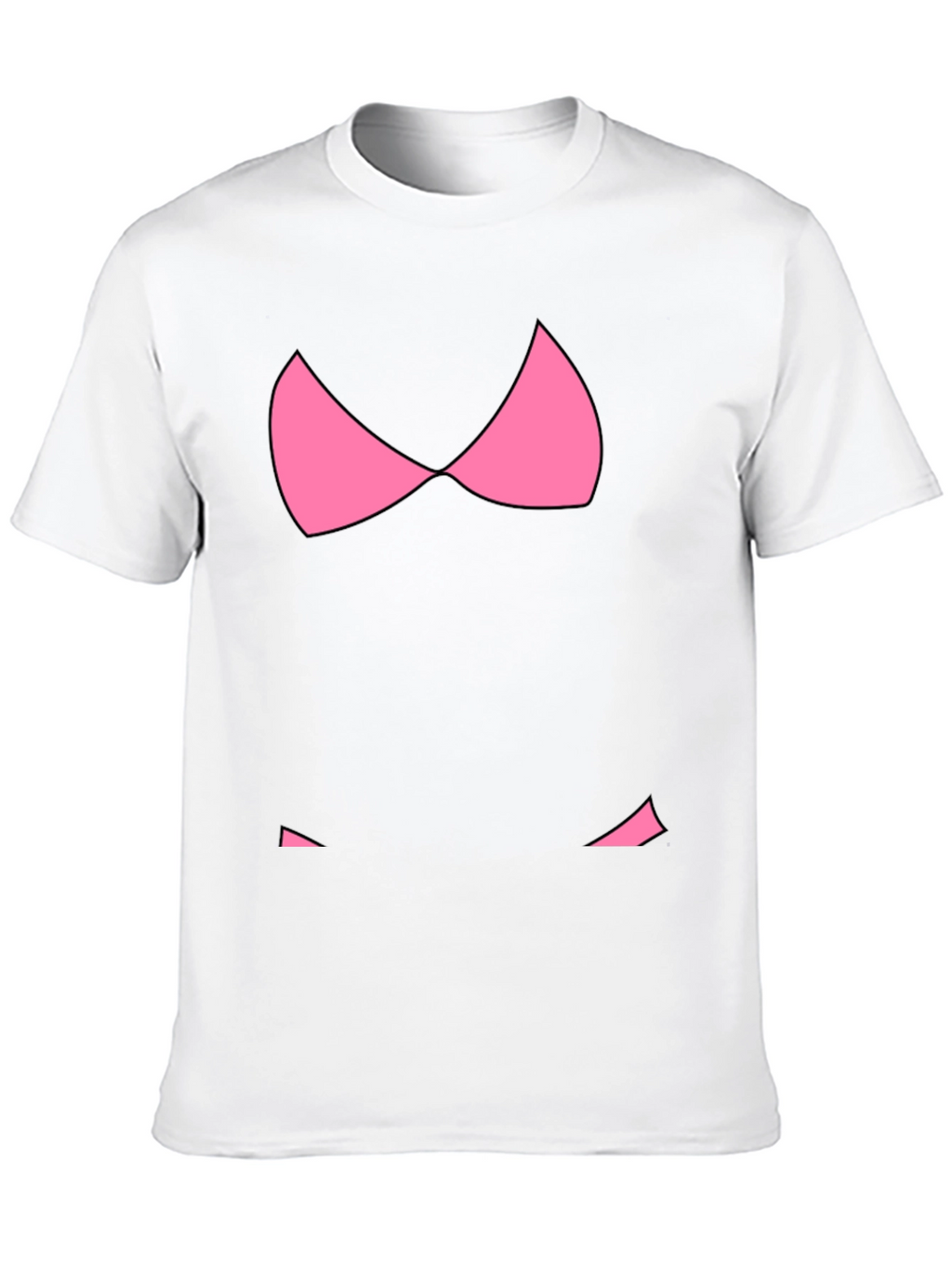 Funny Pink Bikini Top Graphic T-Shirt - Black