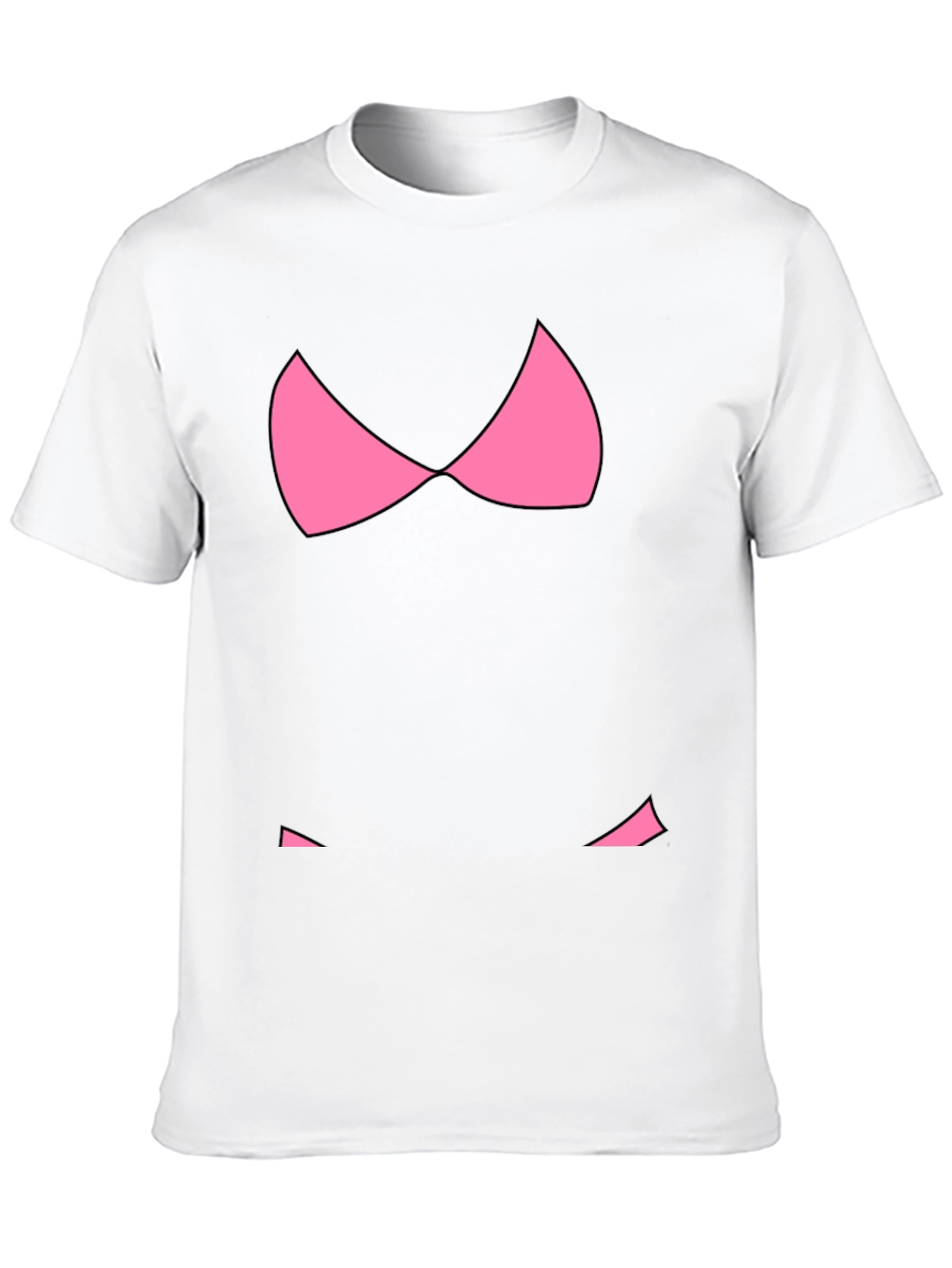 Funny Pink Bikini Top Graphic T-Shirt - Black