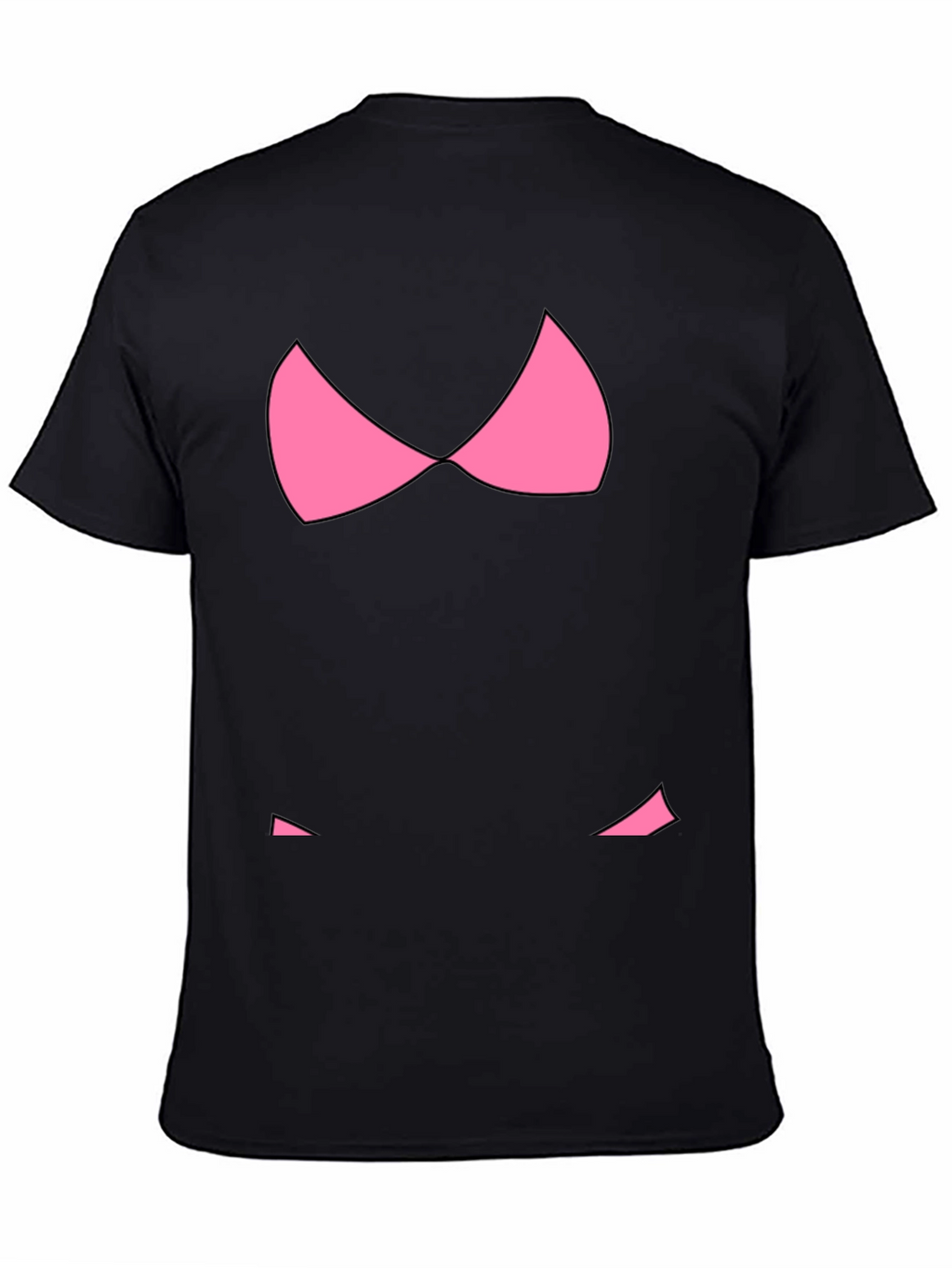 Funny Pink Bikini Top Graphic T-Shirt - Black