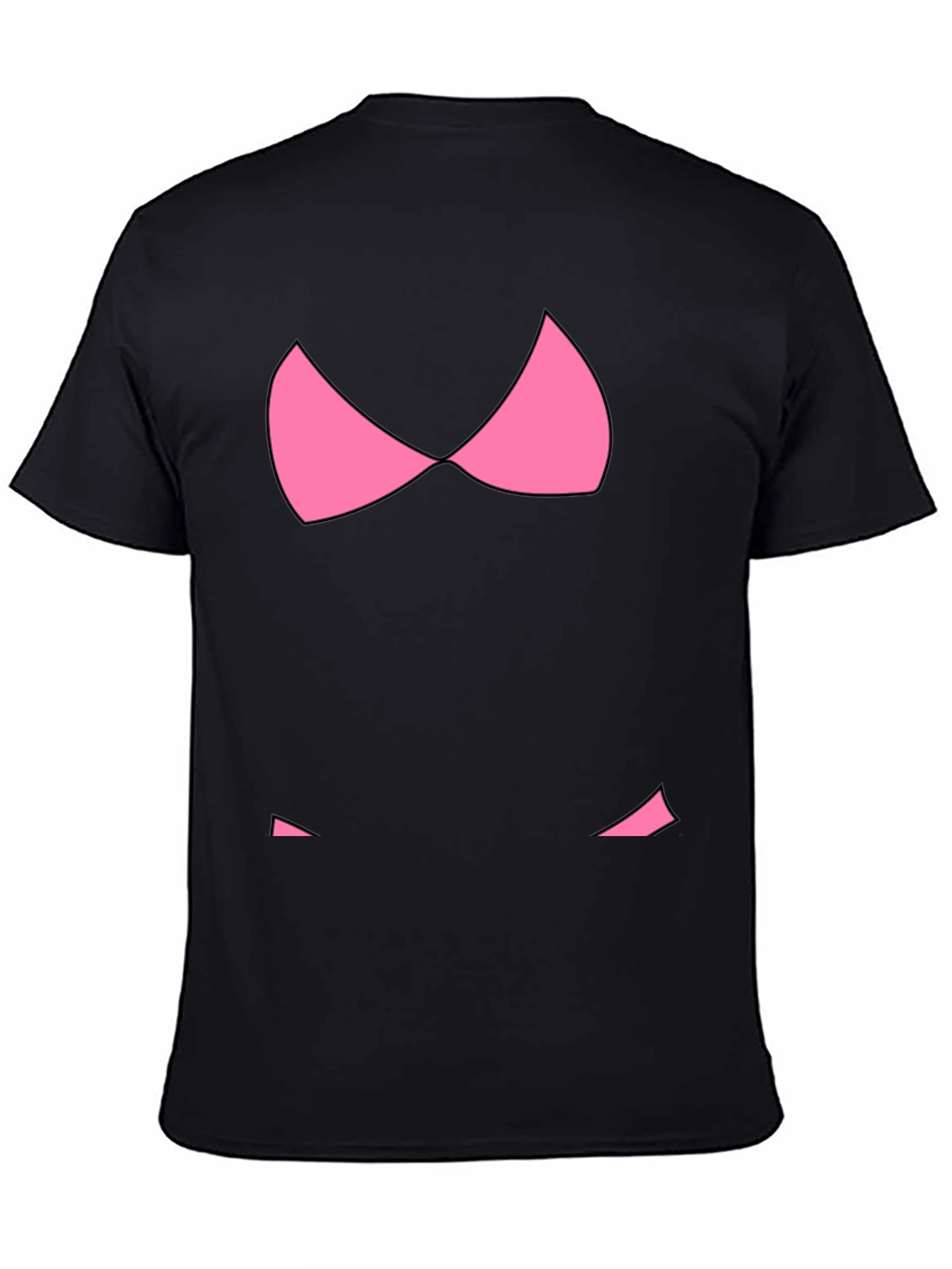 Funny Pink Bikini Top Graphic T-Shirt - Black