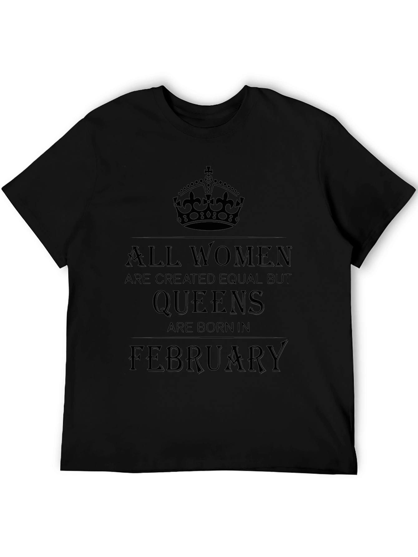 Queens Born in February T-Shirt - Black