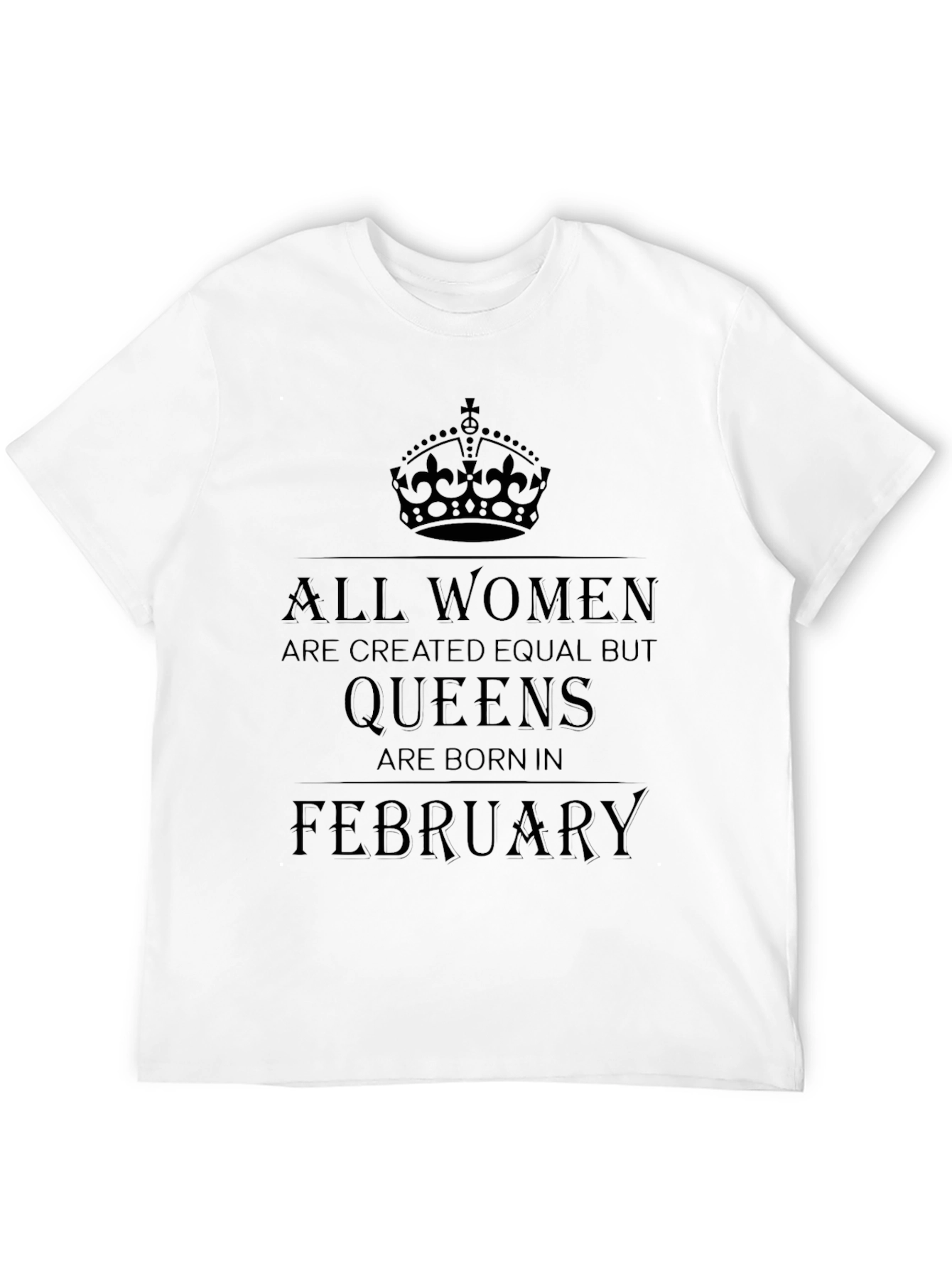 Queens Born in February T-Shirt - Black