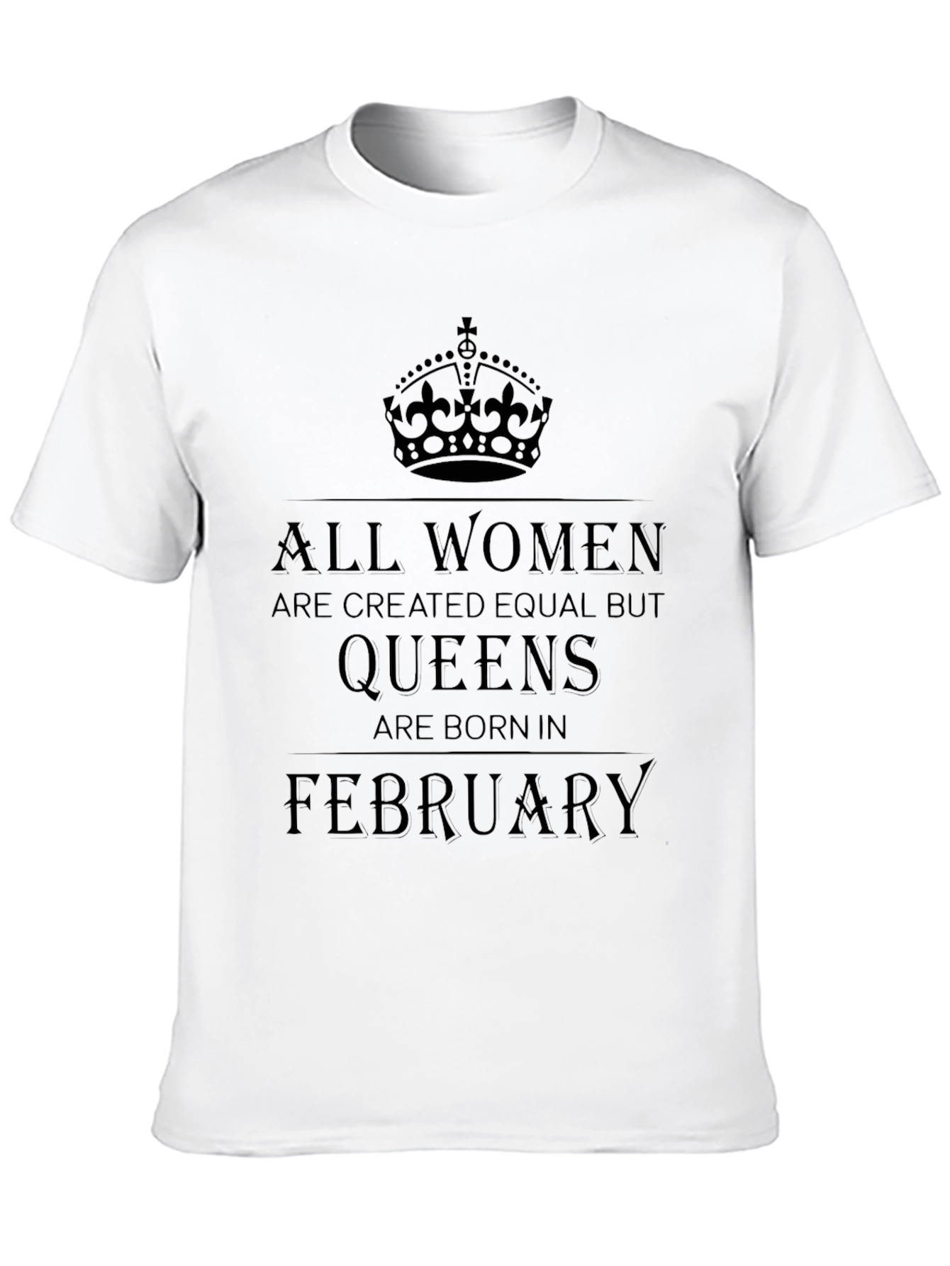 Queens Born in February T-Shirt - Black