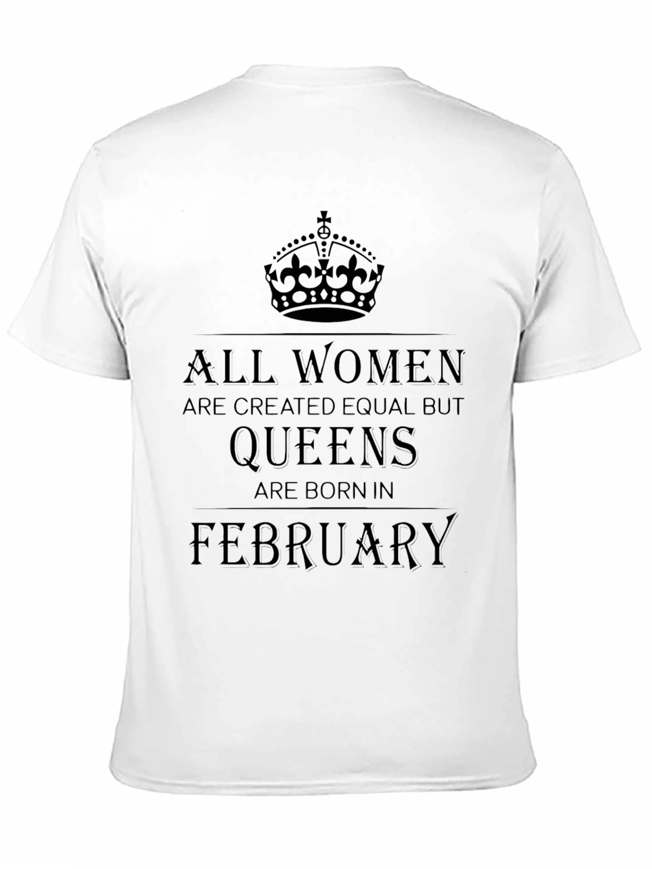 Queens Born in February T-Shirt - Black