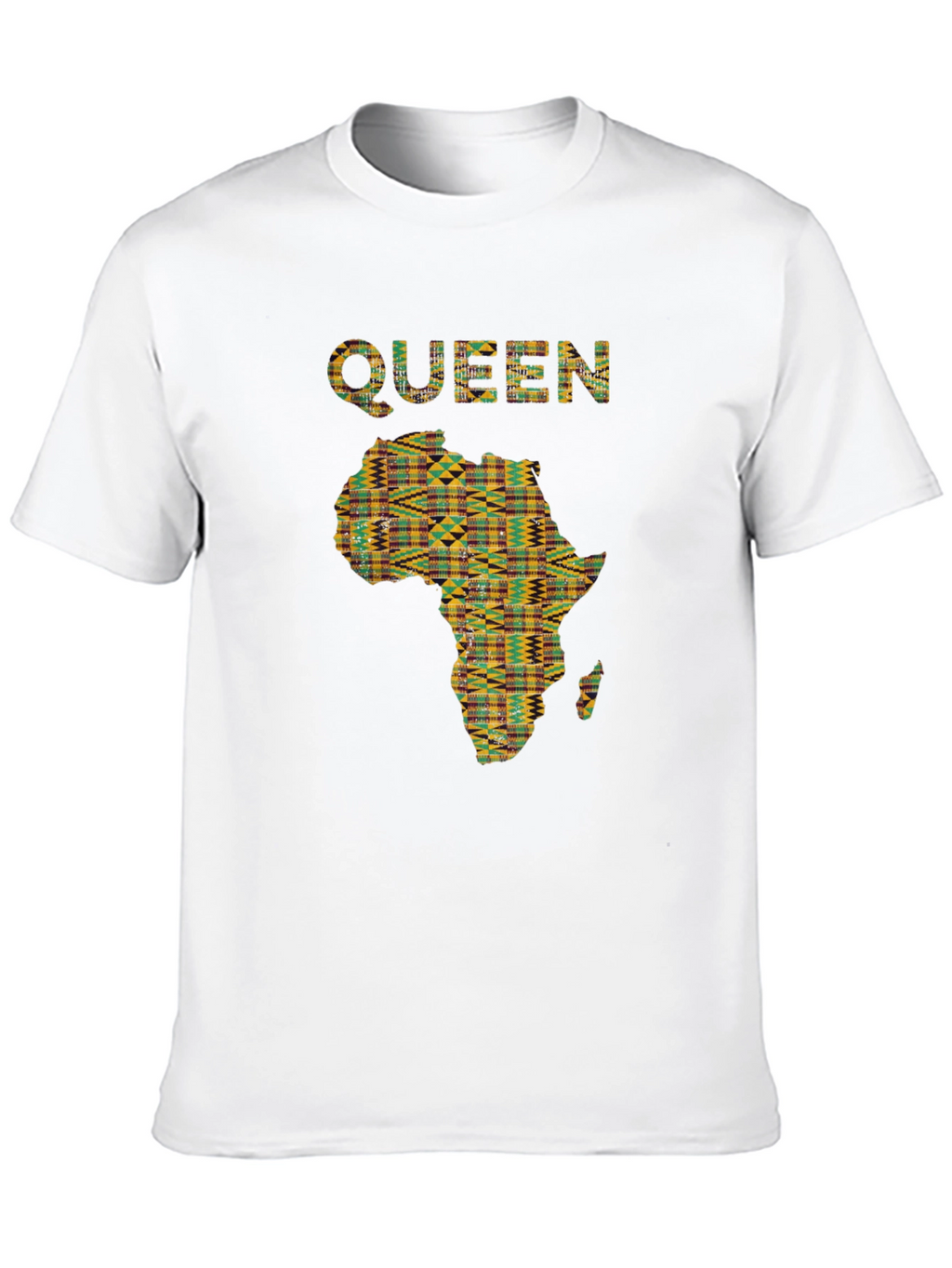Queen Africa Map Graphic Print Black T-Shirt