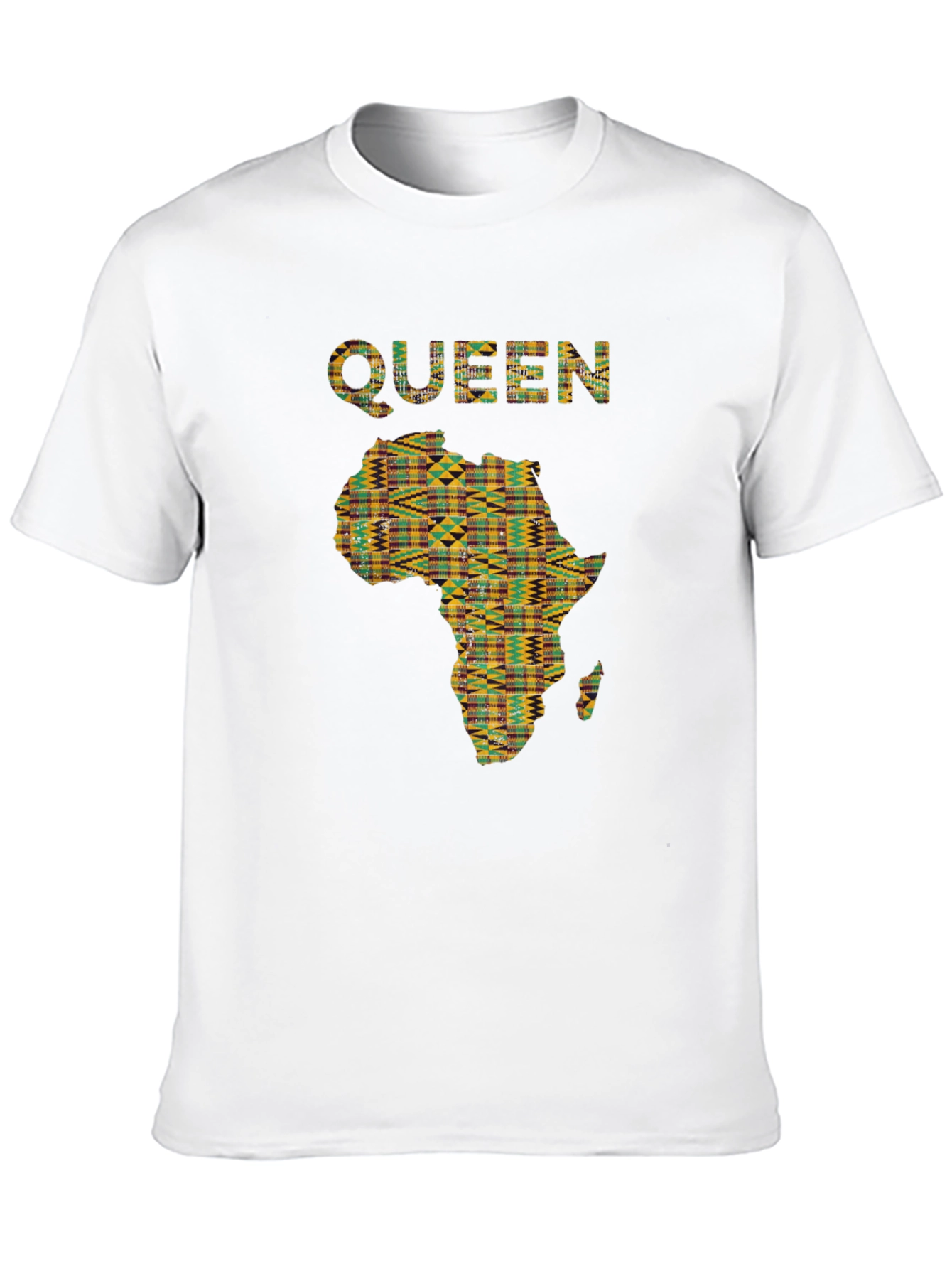 Queen Africa Map Graphic Print Black T-Shirt