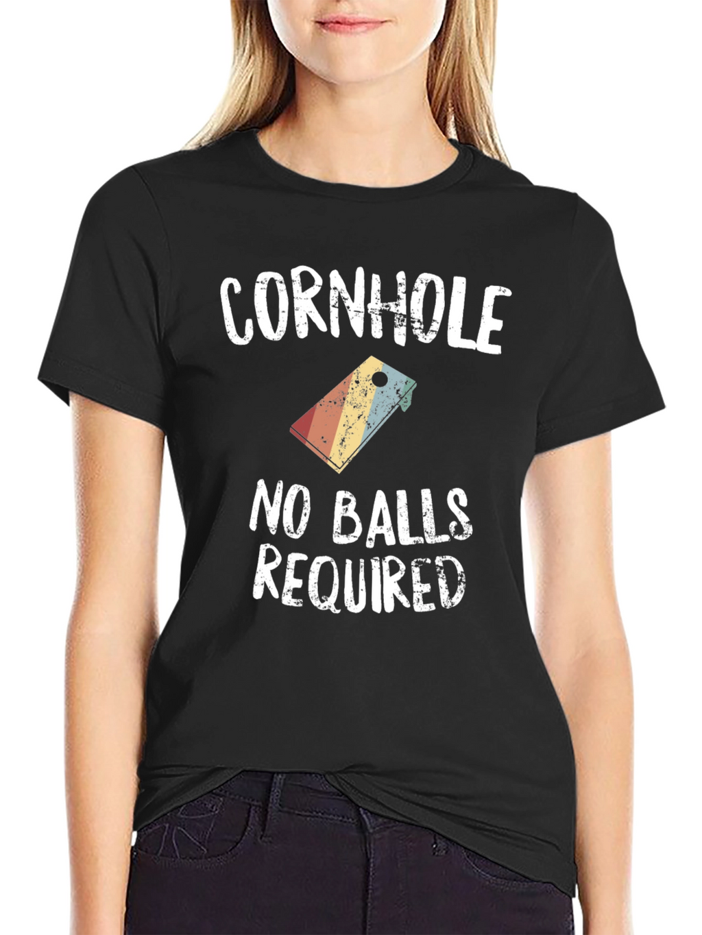Cornhole No Balls Required Graphic T-Shirt