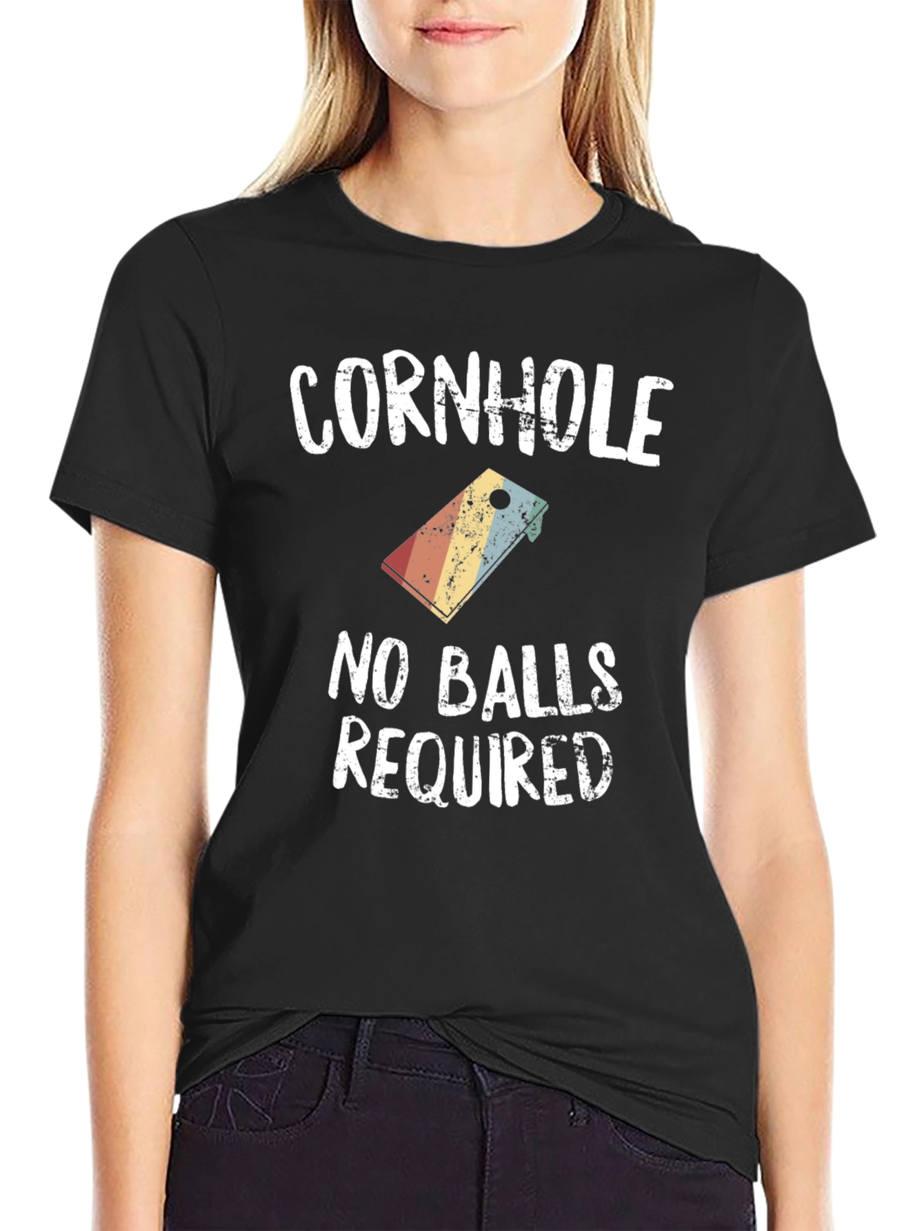 Cornhole No Balls Required Graphic T-Shirt