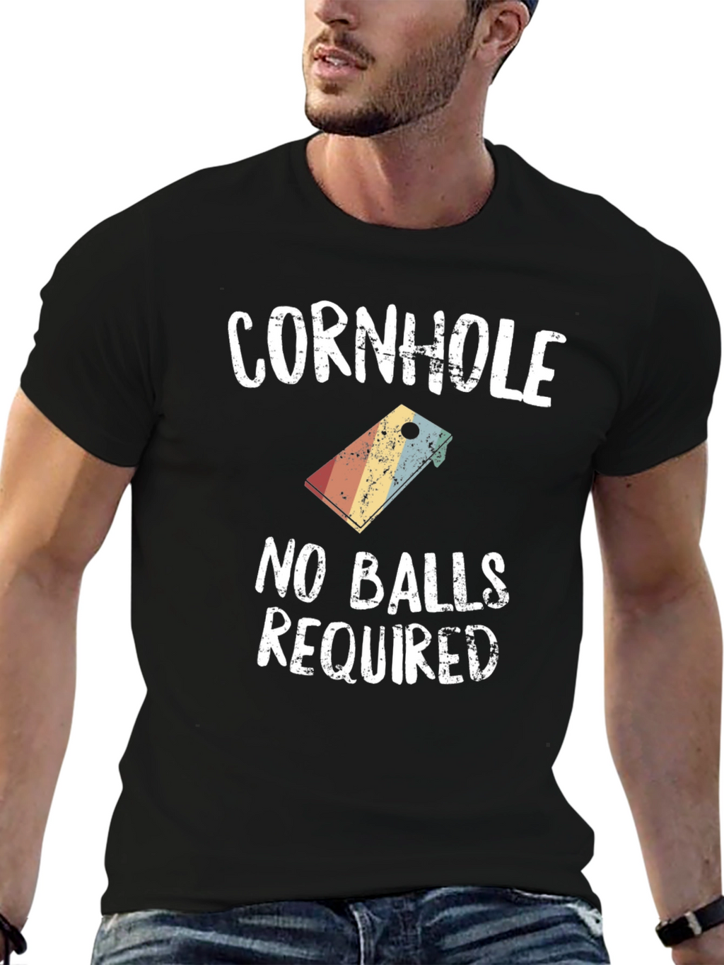 Cornhole No Balls Required Graphic T-Shirt