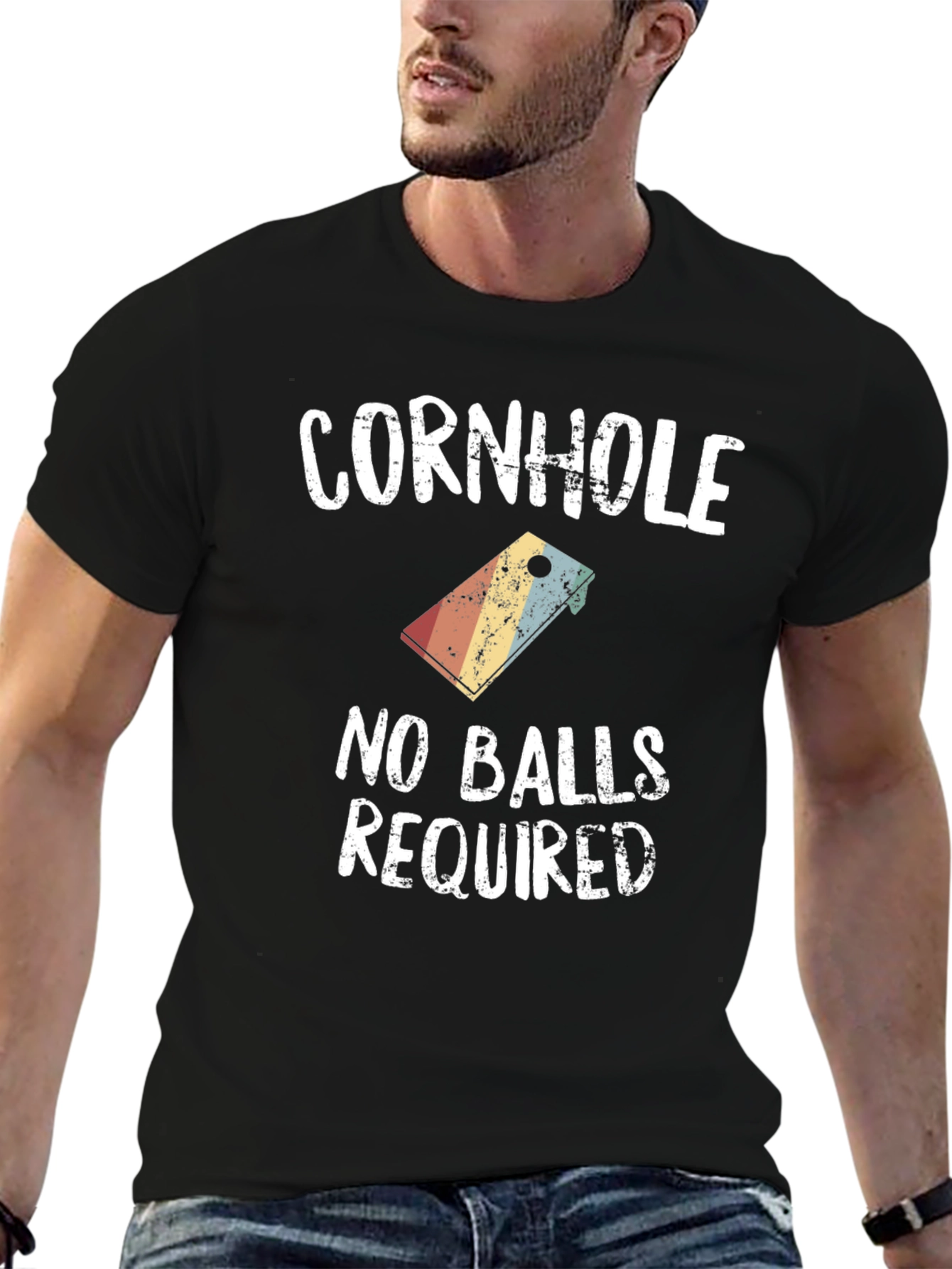 Cornhole No Balls Required Graphic T-Shirt