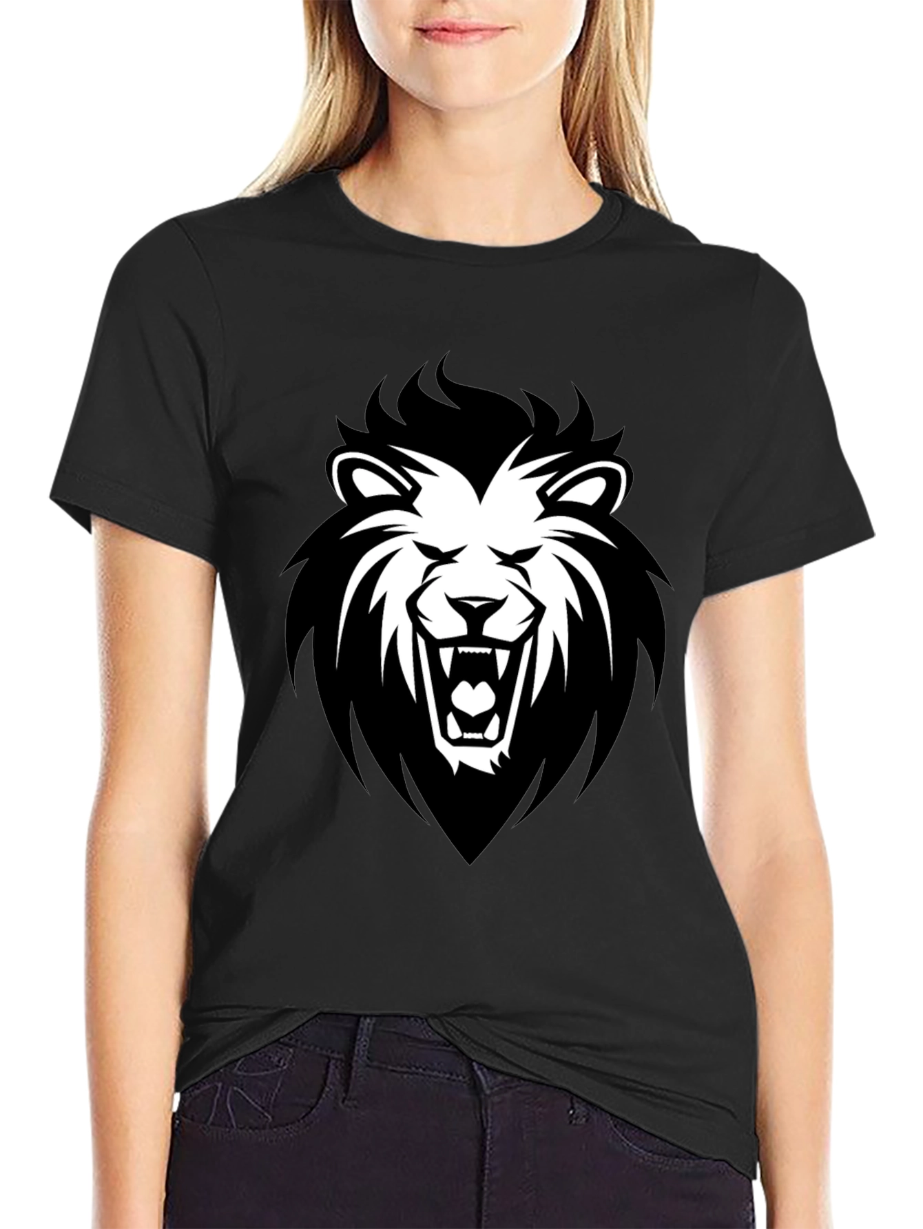 Black Lion Graphic T-Shirt - Fierce Style