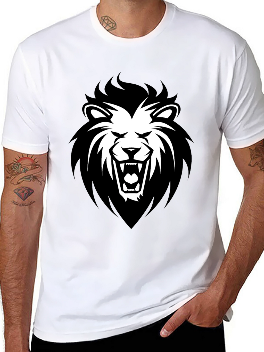 Black Lion Graphic T-Shirt - Fierce Style