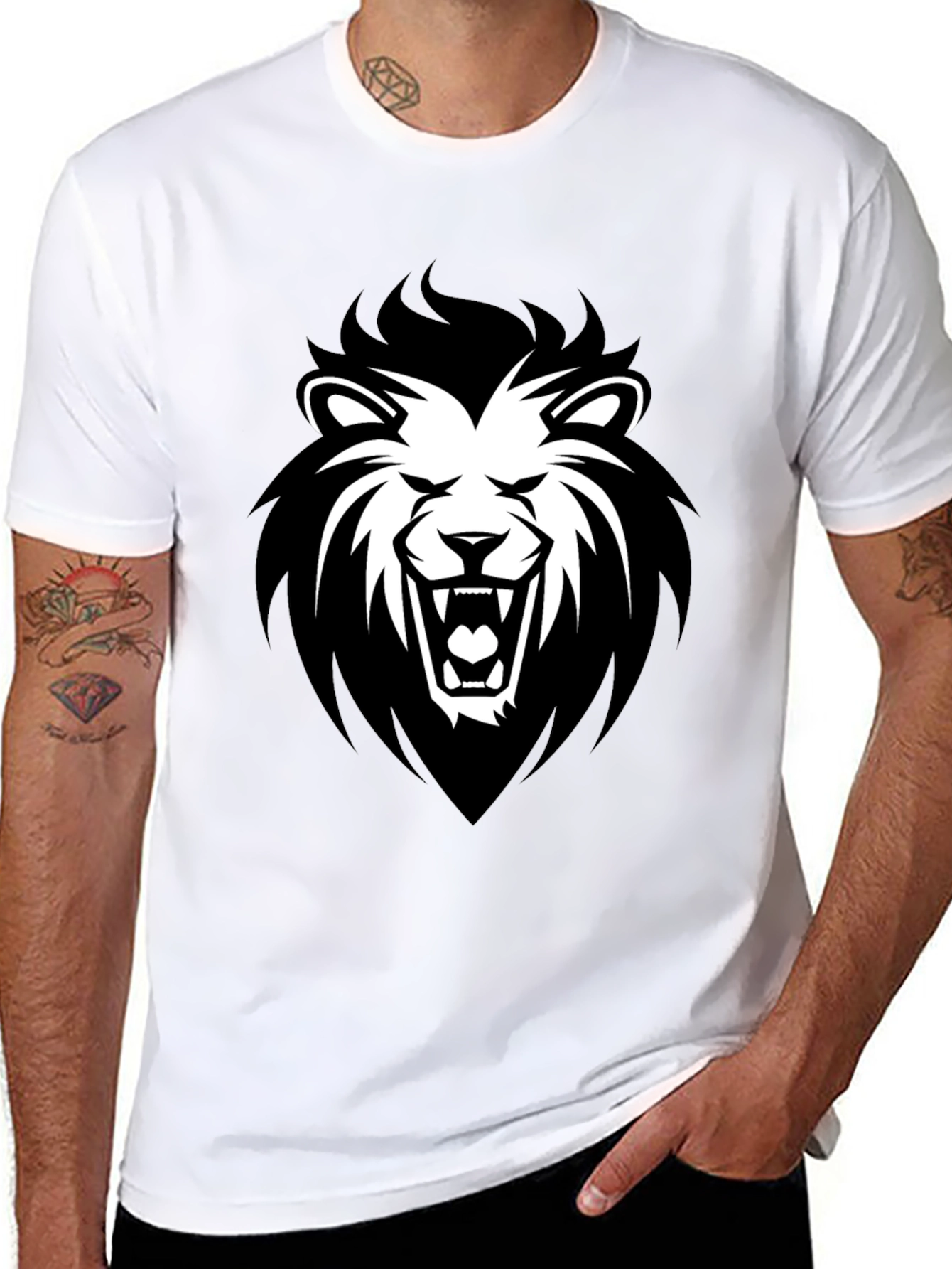 Black Lion Graphic T-Shirt - Fierce Style