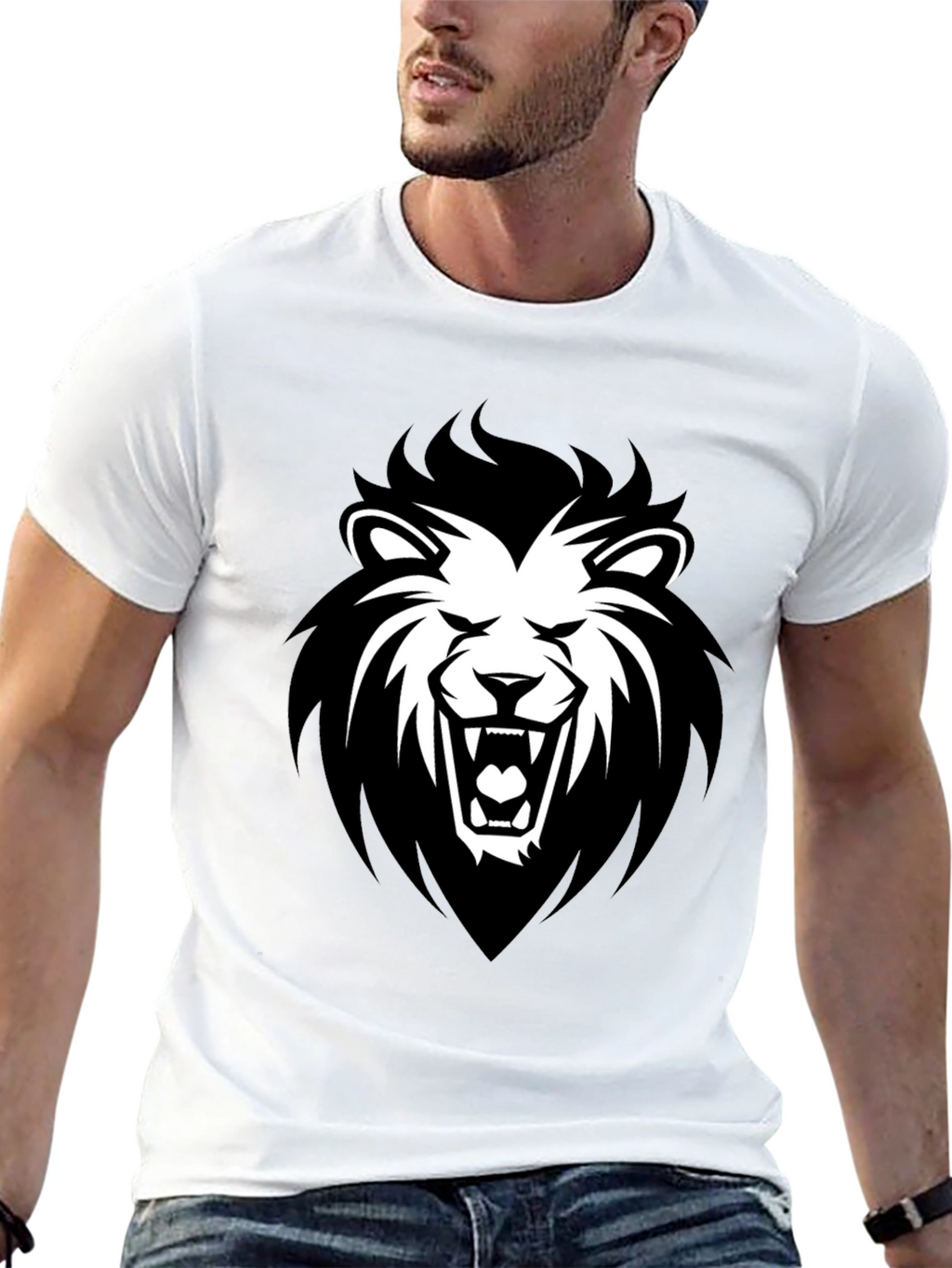 Black Lion Graphic T-Shirt - Fierce Style