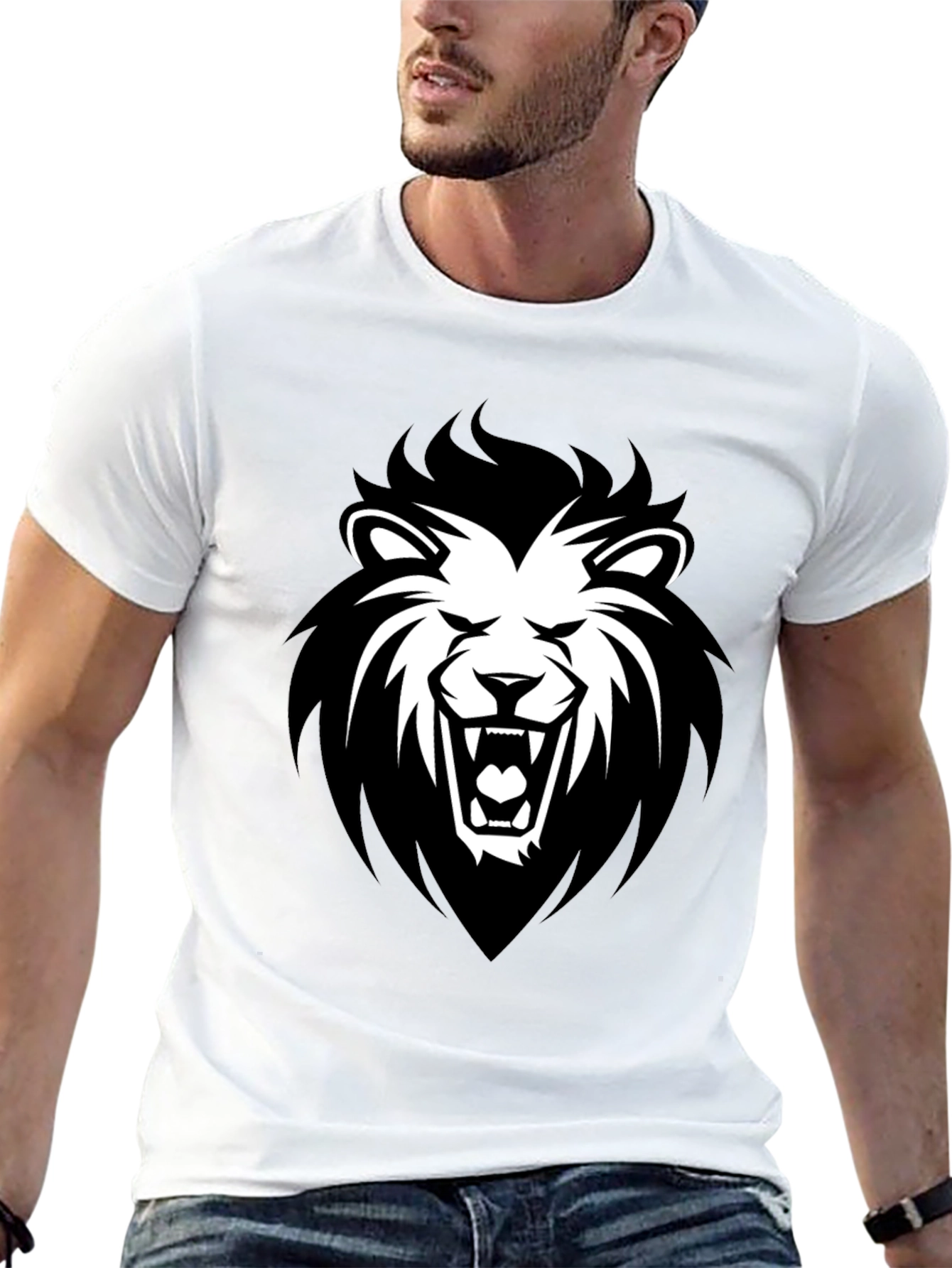 Black Lion Graphic T-Shirt - Fierce Style