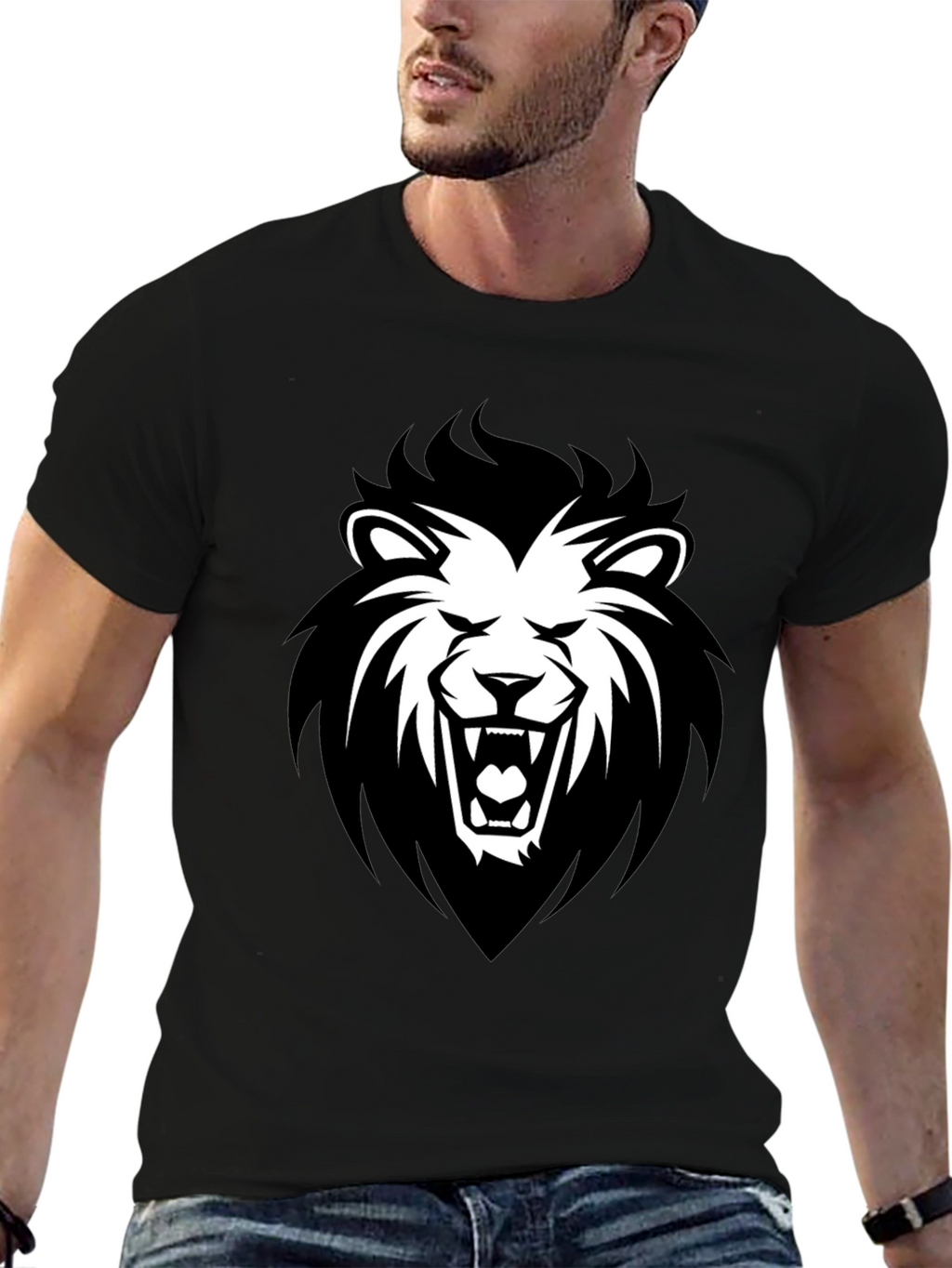 Black Lion Graphic T-Shirt - Fierce Style