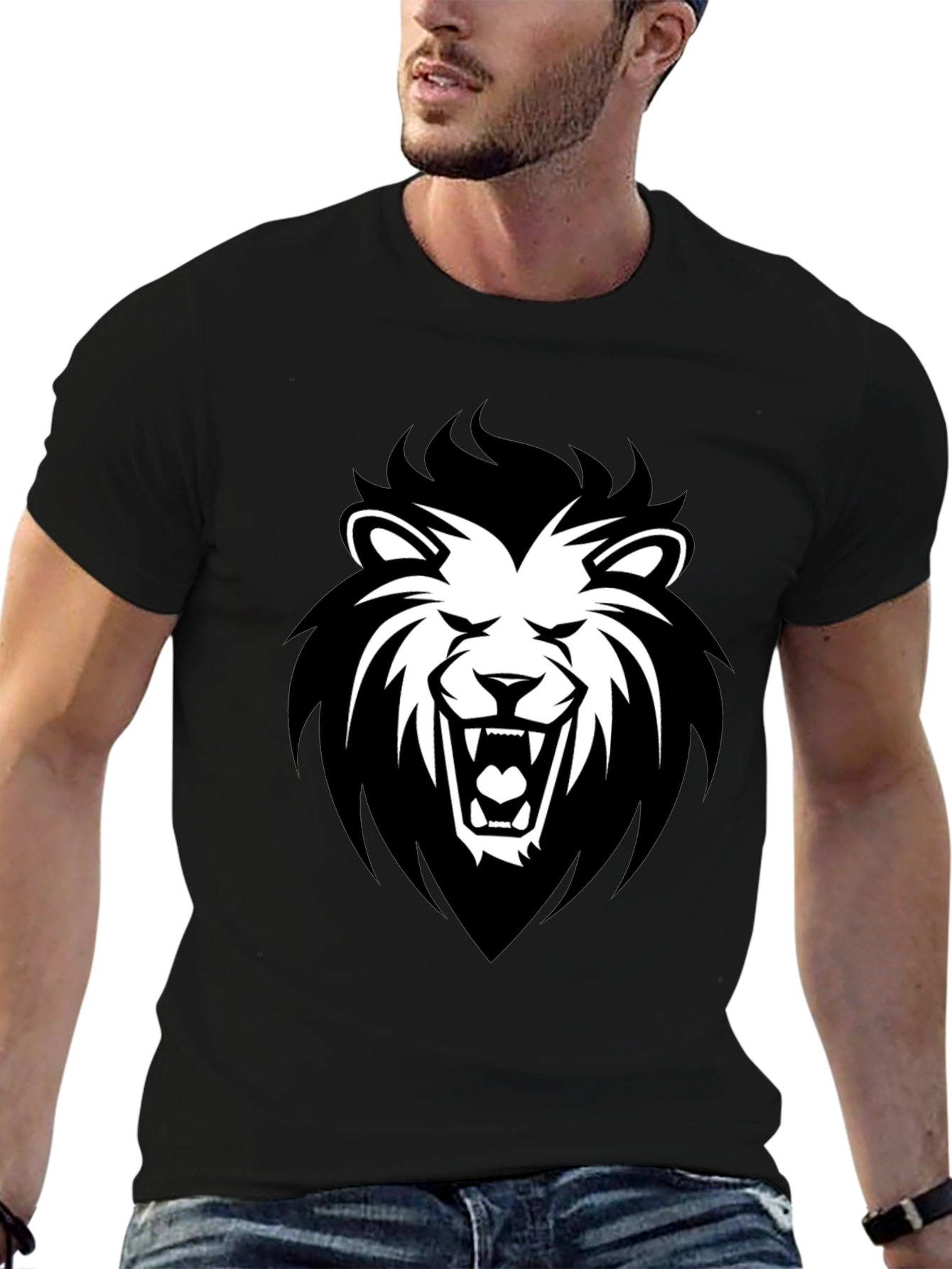 Black Lion Graphic T-Shirt - Fierce Style