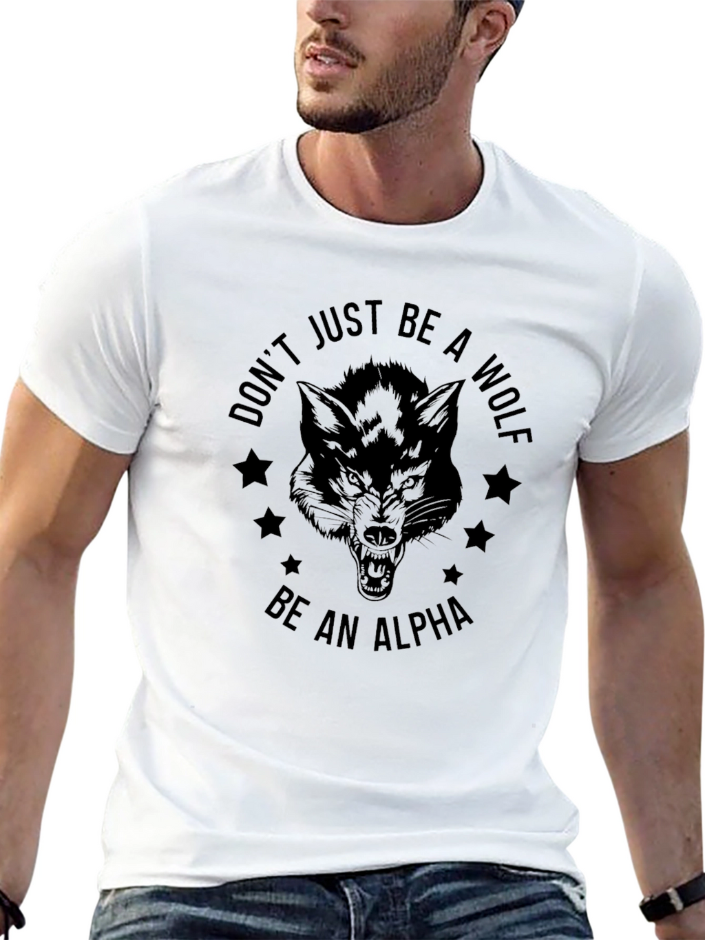 Be an Alpha Wolf Graphic Tee - Black