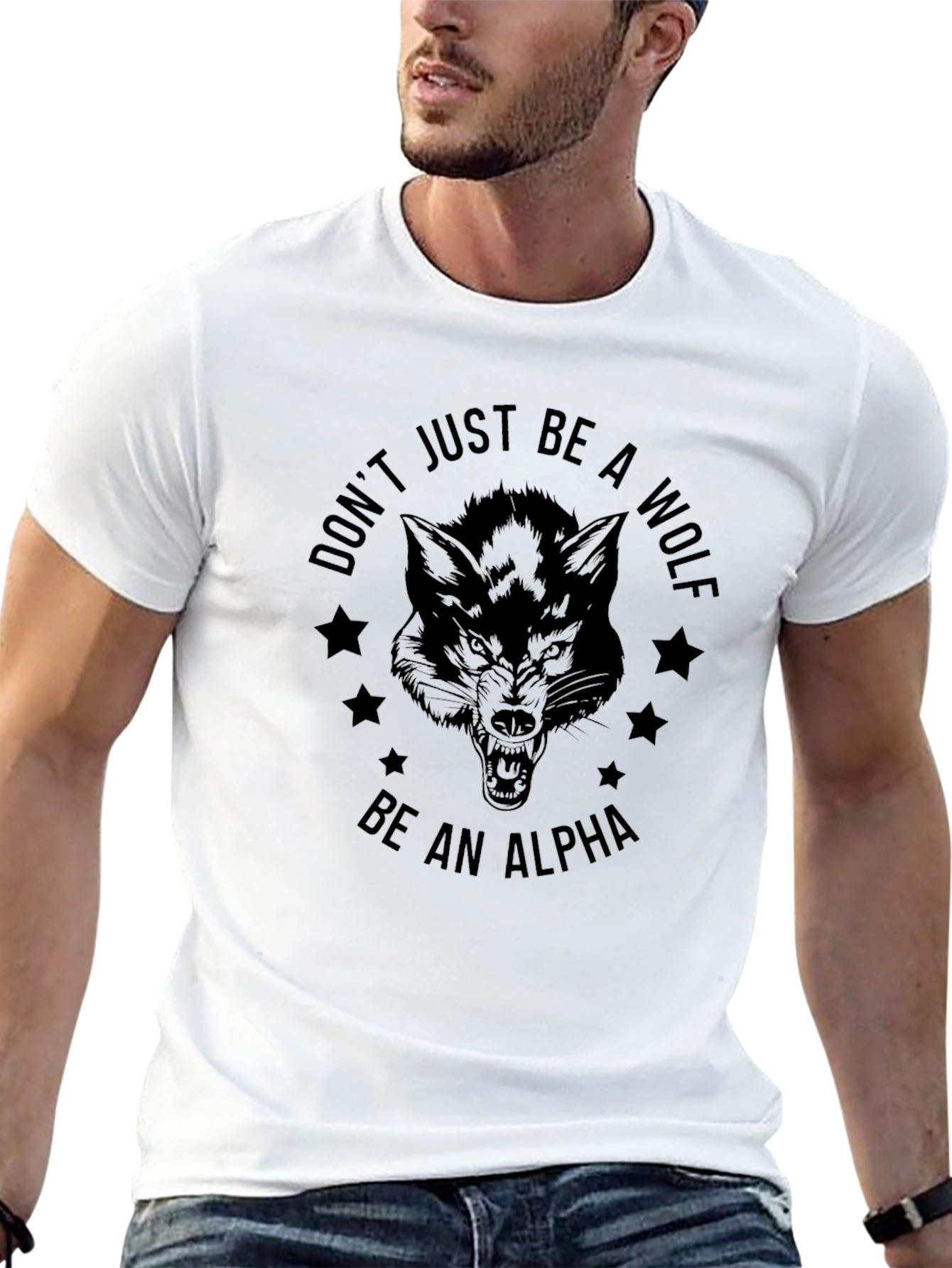 Be an Alpha Wolf Graphic Tee - Black