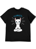 Llamaste T-Shirt - Meditating Llama Yoga Tee