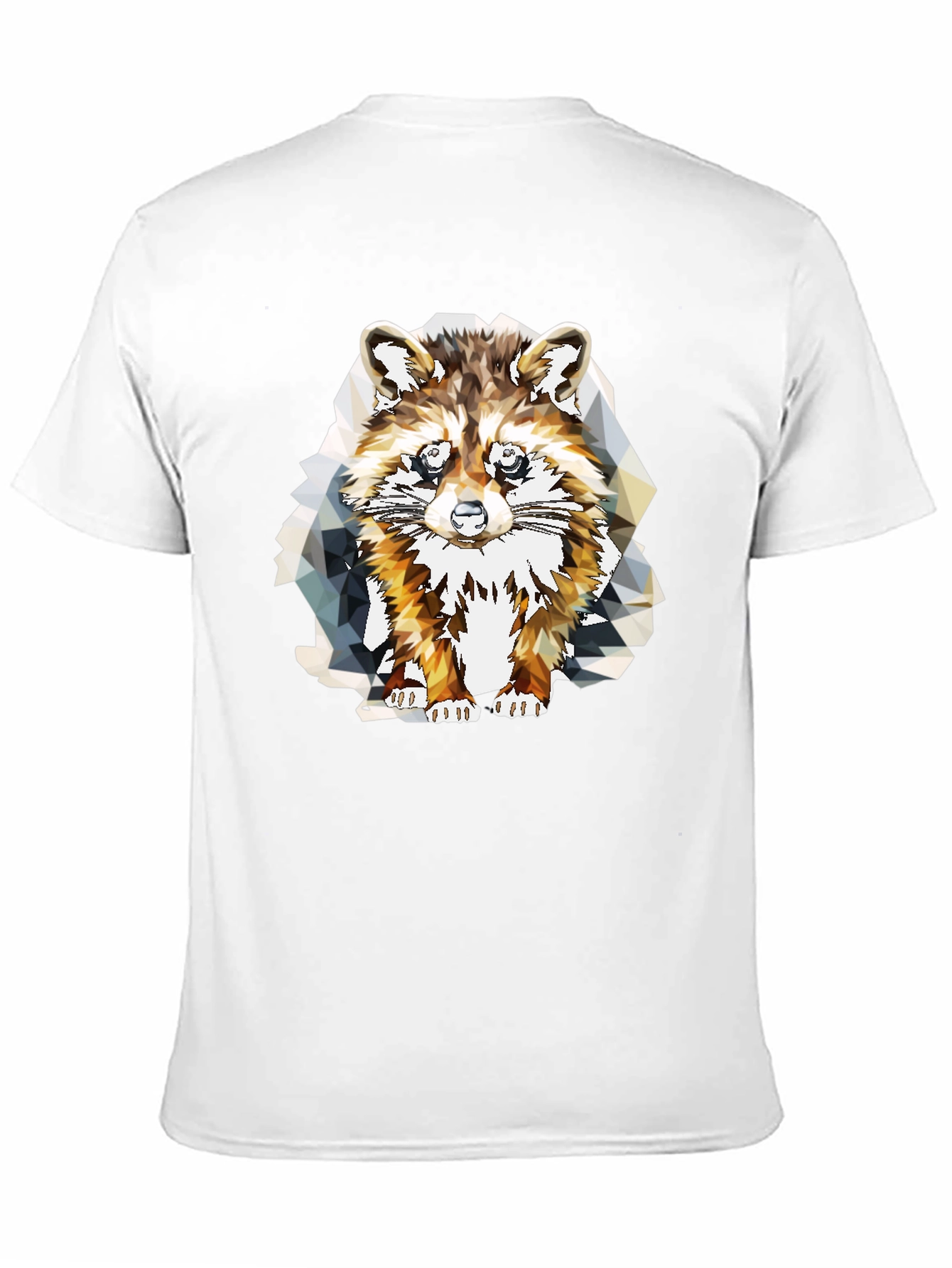 Geometric Raccoon Graphic Tee - Stylish Mens Black T-Shirt