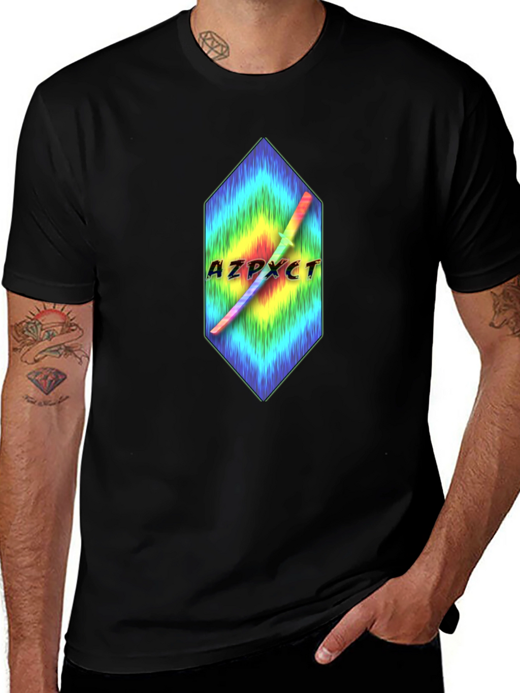 AZPXCT T-Shirt - Rainbow Sword Graphic Tee