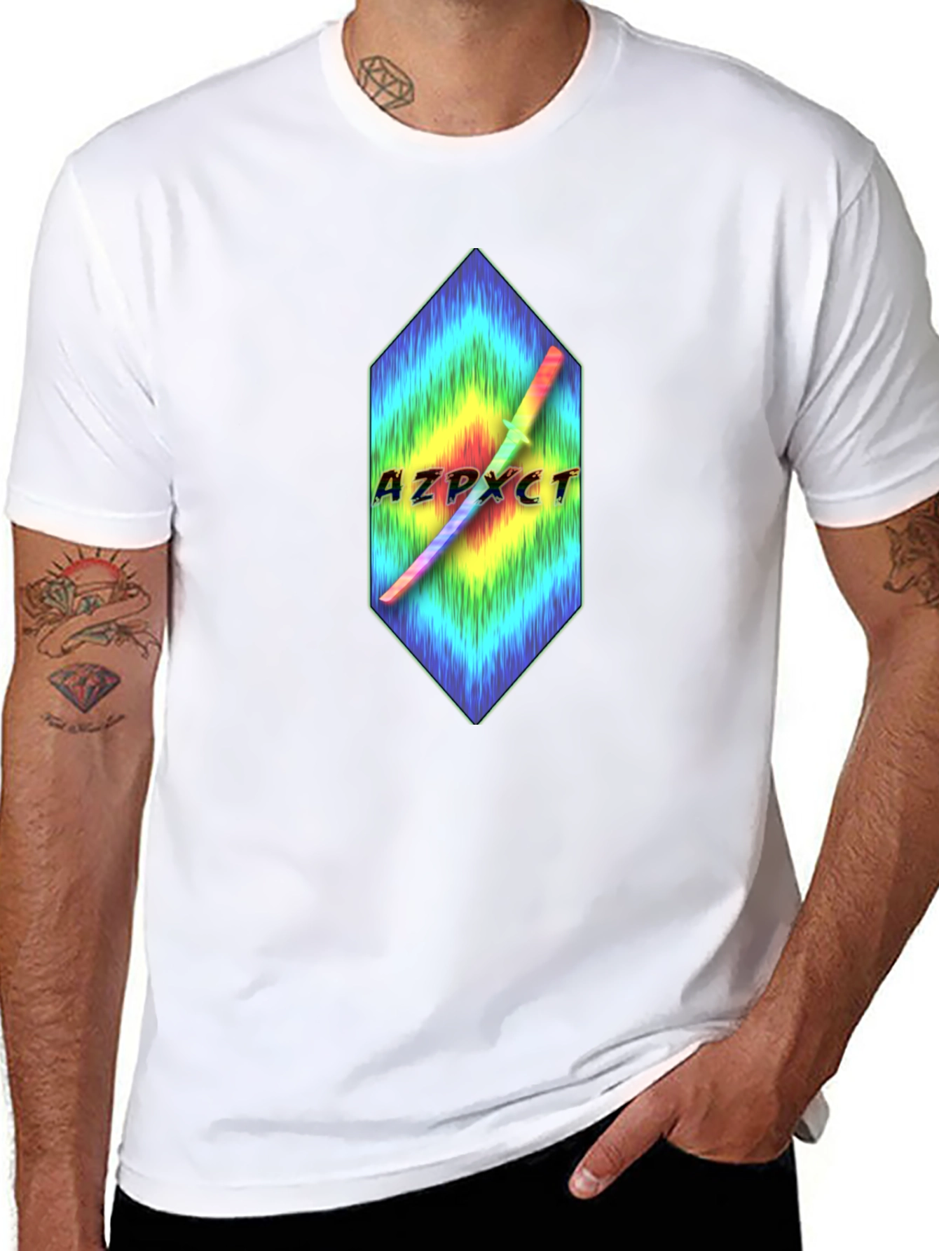 AZPXCT T-Shirt - Rainbow Sword Graphic Tee