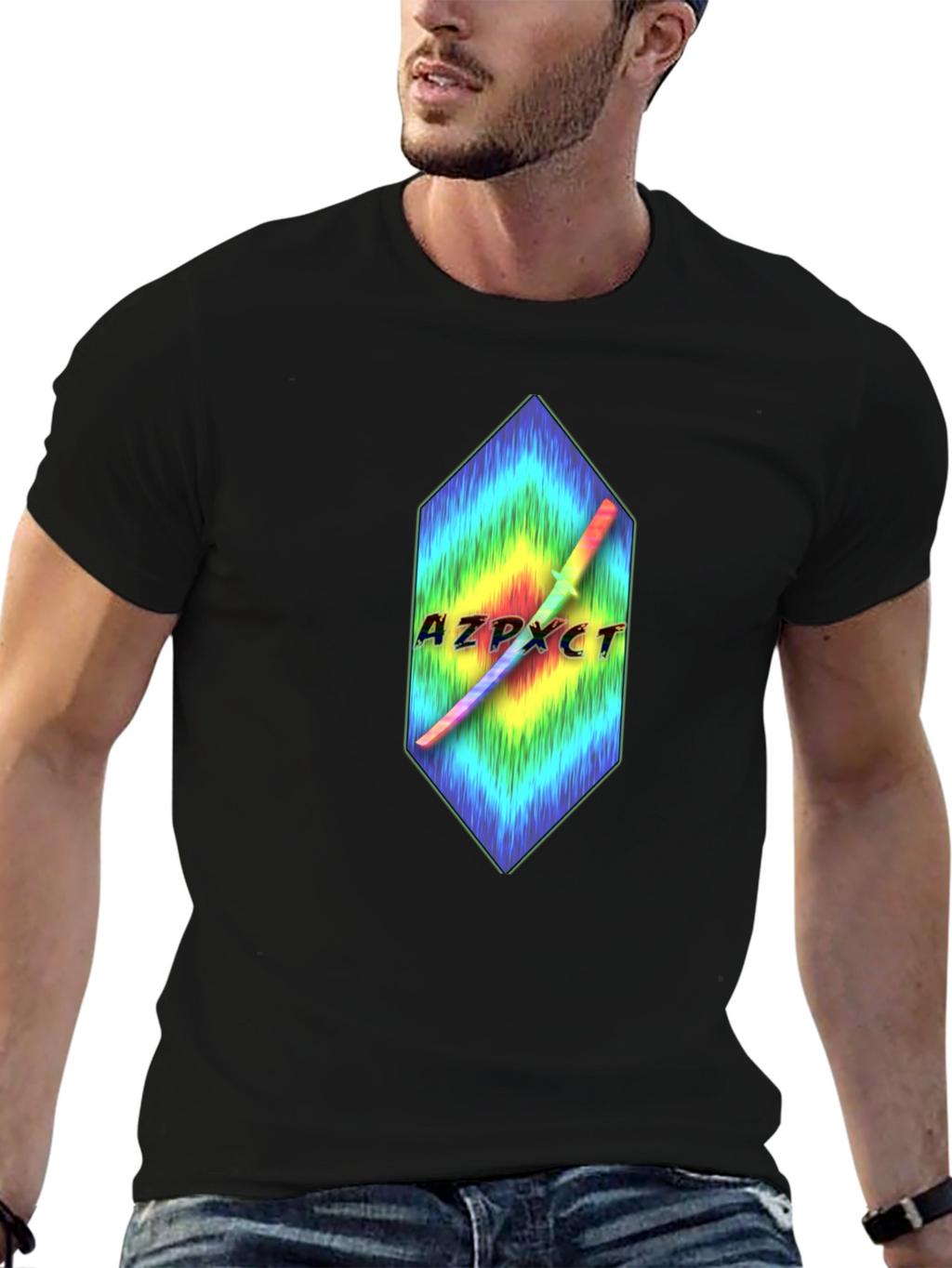 AZPXCT T-Shirt - Rainbow Sword Graphic Tee