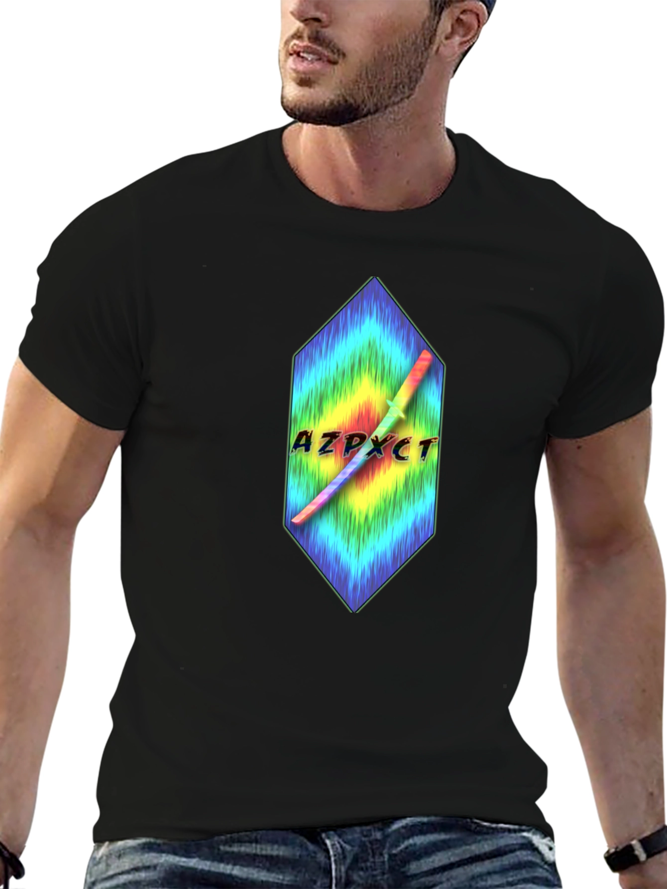 AZPXCT T-Shirt - Rainbow Sword Graphic Tee