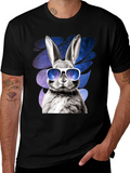 Cool Rabbit Graphic Tee - Galaxy Shades Design
